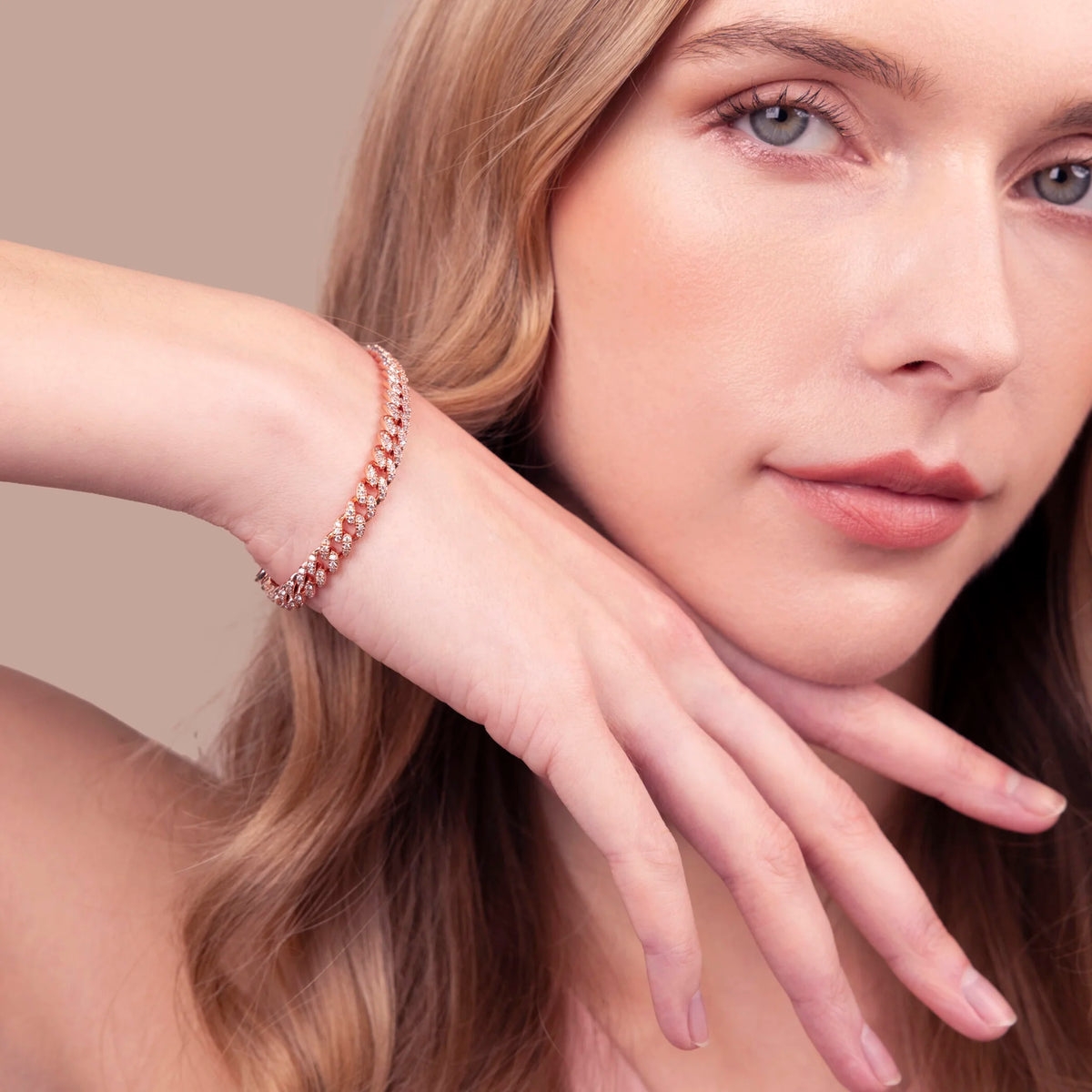 Curb Chain Bracelet in Cubic Zirconia