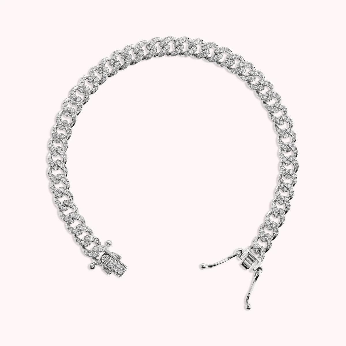 Curb Chain Bracelet in Cubic Zirconia