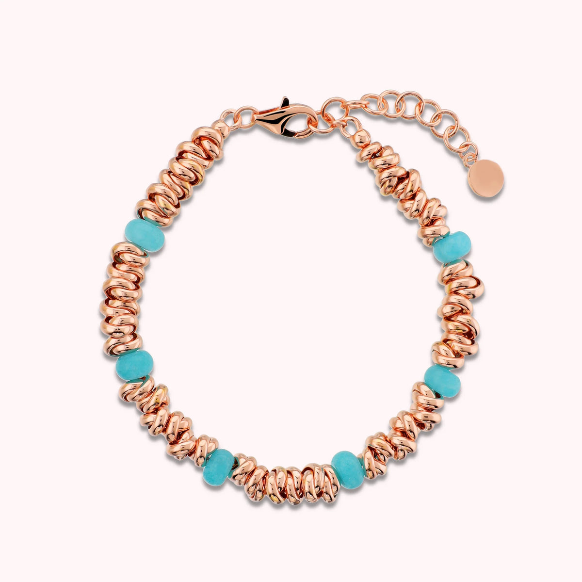 Bracelet with Braided Rondelles and Natural Quartzite Stones