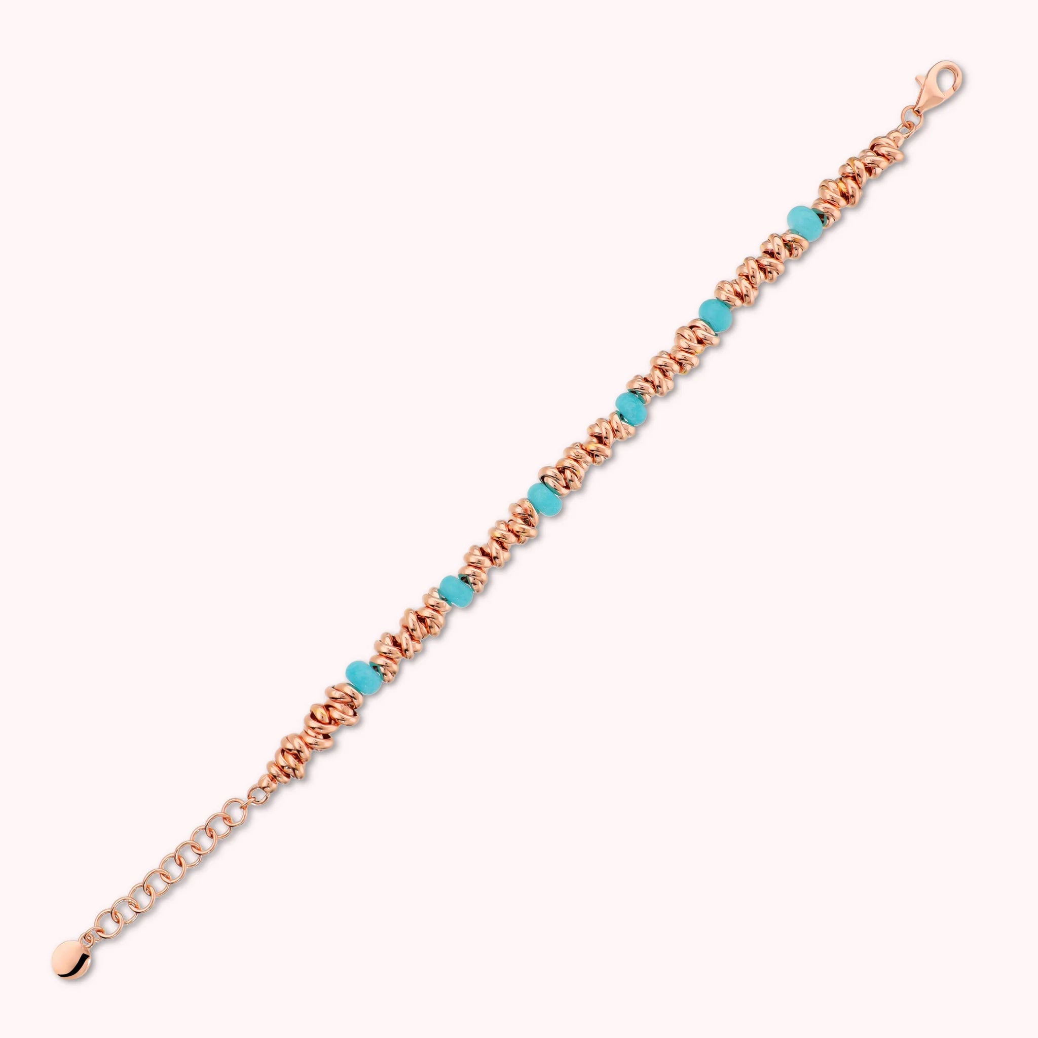 Bracciale con Rondelle Intrecciate e Pietre Naturali di Quarzite