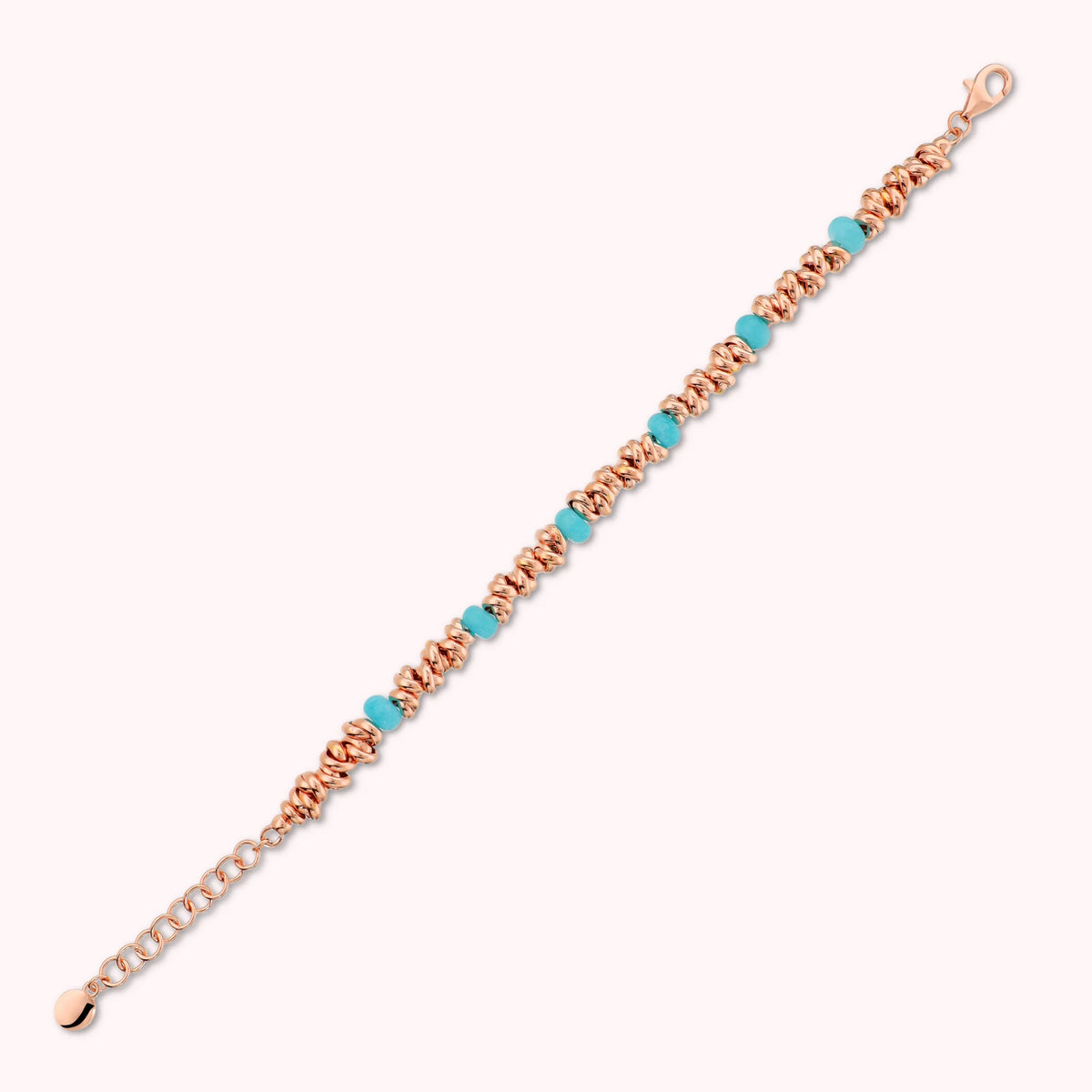 Bracelet with Braided Rondelles and Natural Quartzite Stones