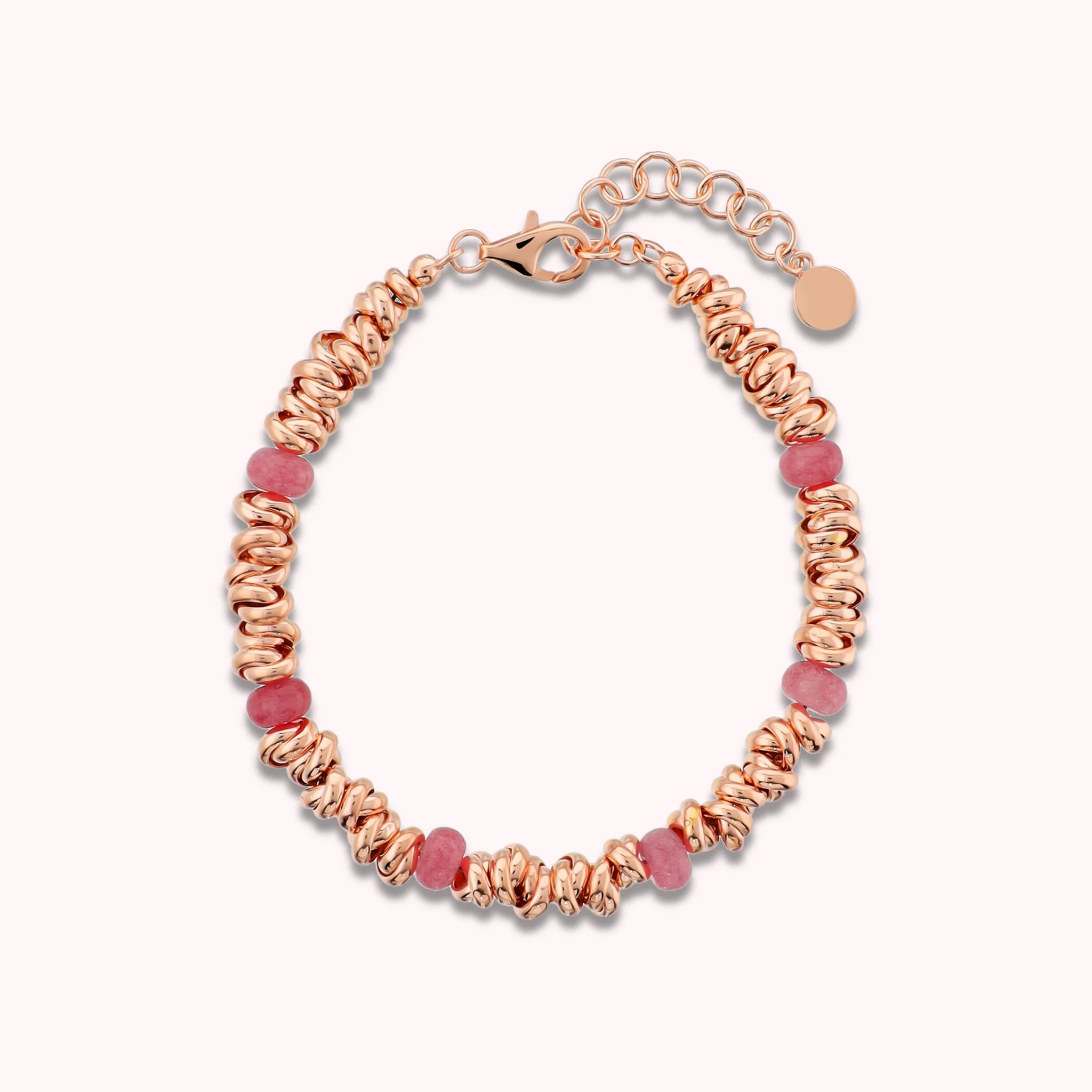 Bracciale con Rondelle Intrecciate e Pietre Naturali di Quarzite