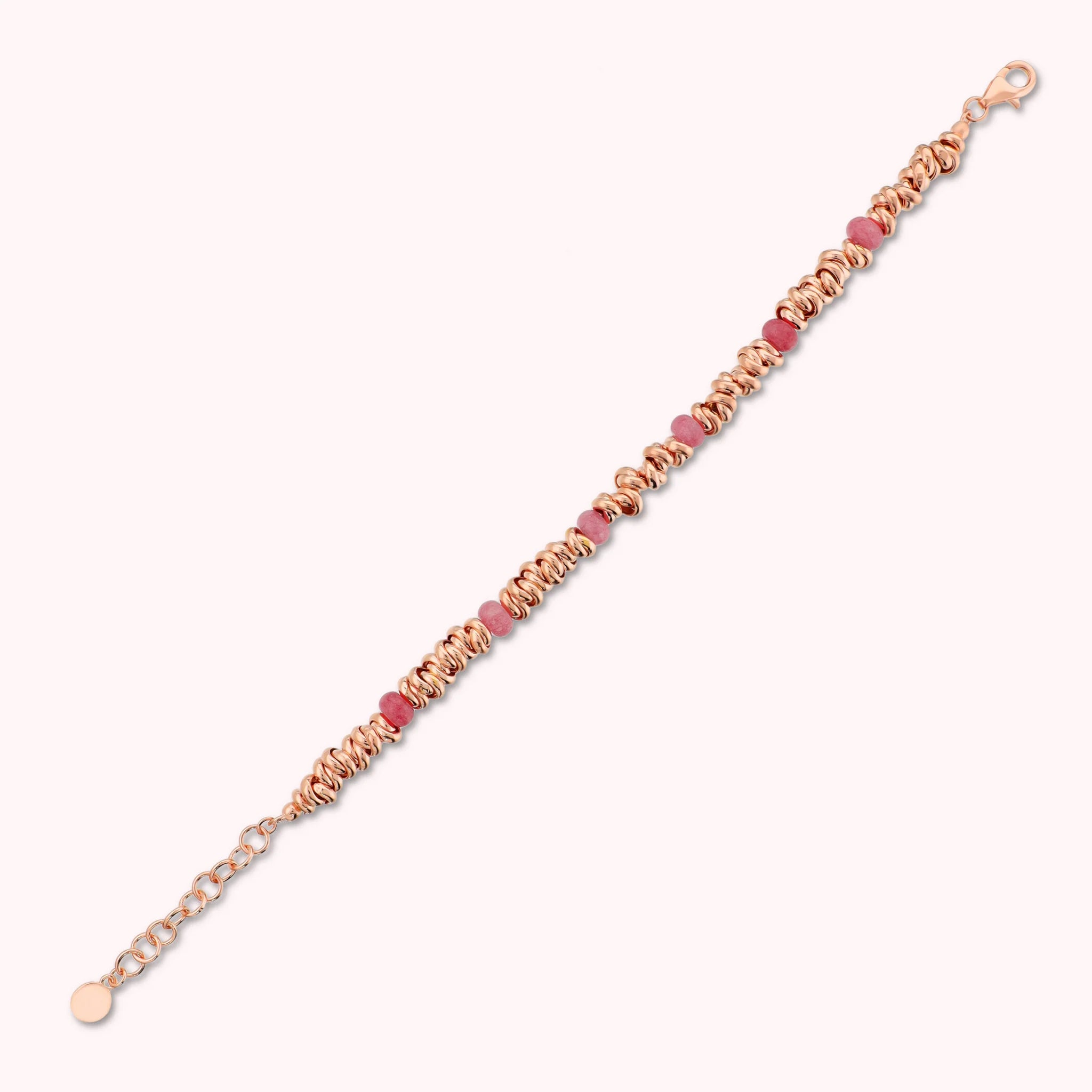 Bracciale con Rondelle Intrecciate e Pietre Naturali di Quarzite