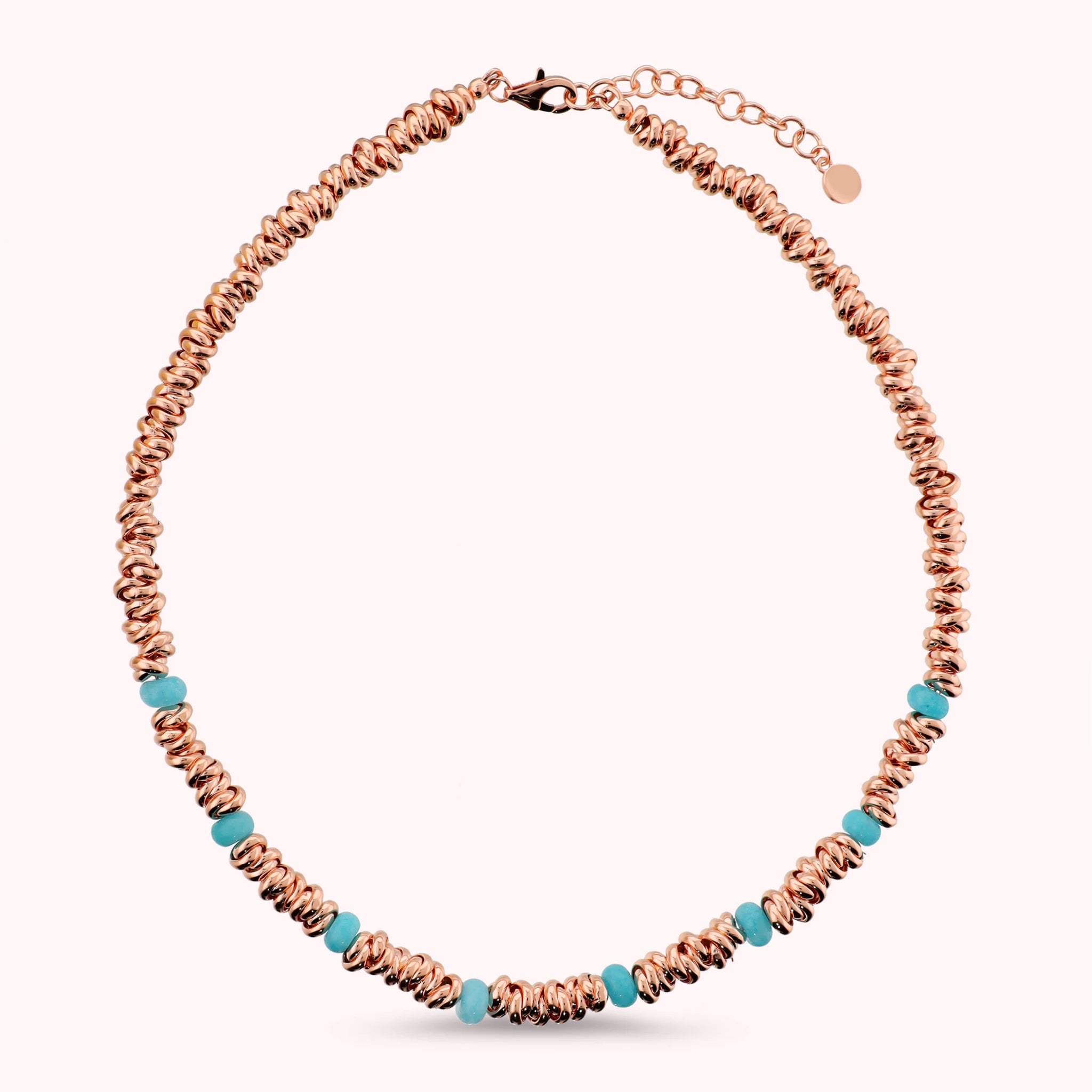 Collana con Rondelle Intrecciate e Pietre Naturali di Quarzite