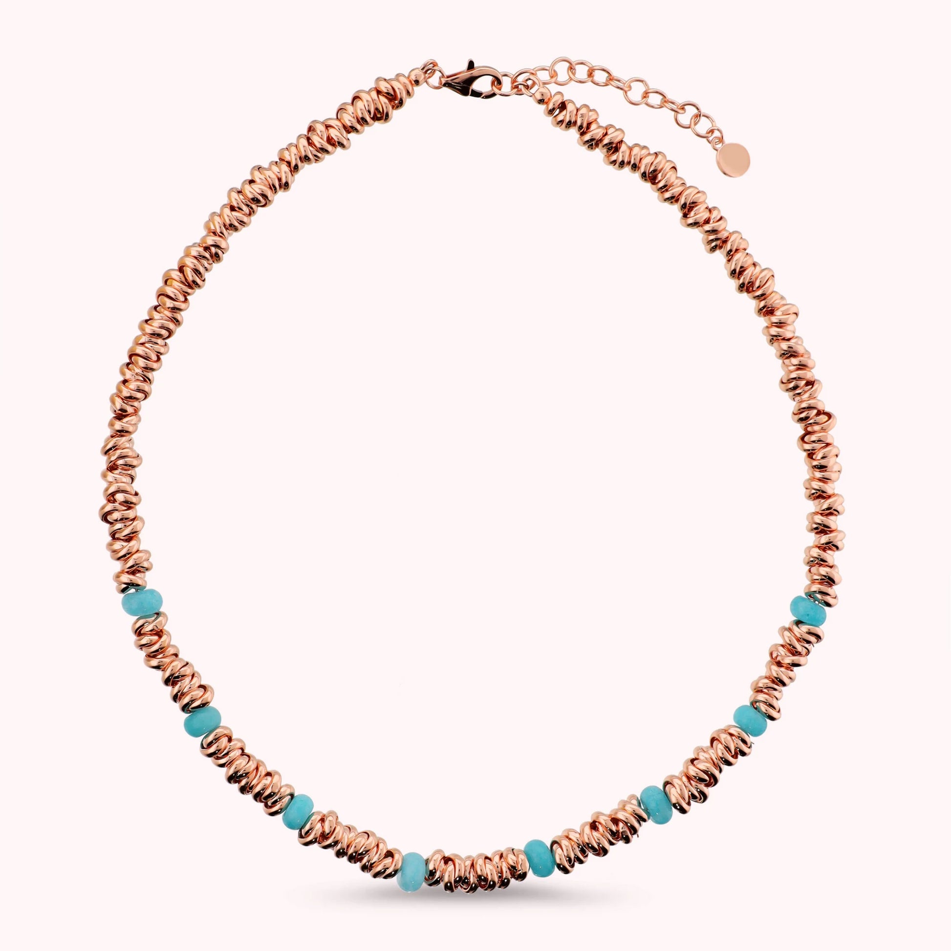 Collier avec Rondelles Entrelacées et Pierres Naturelles de Quartzite