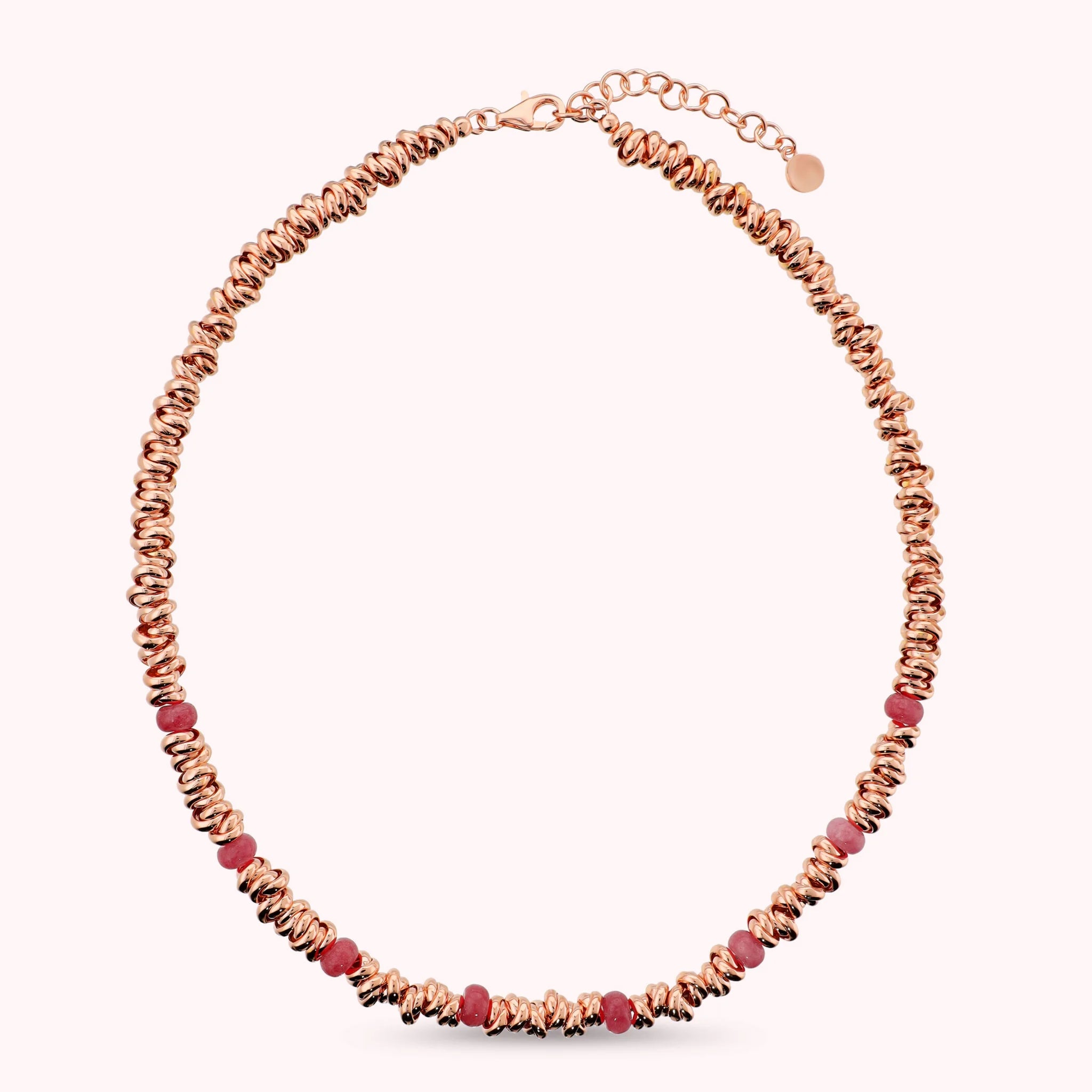 Collana con Rondelle Intrecciate e Pietre Naturali di Quarzite