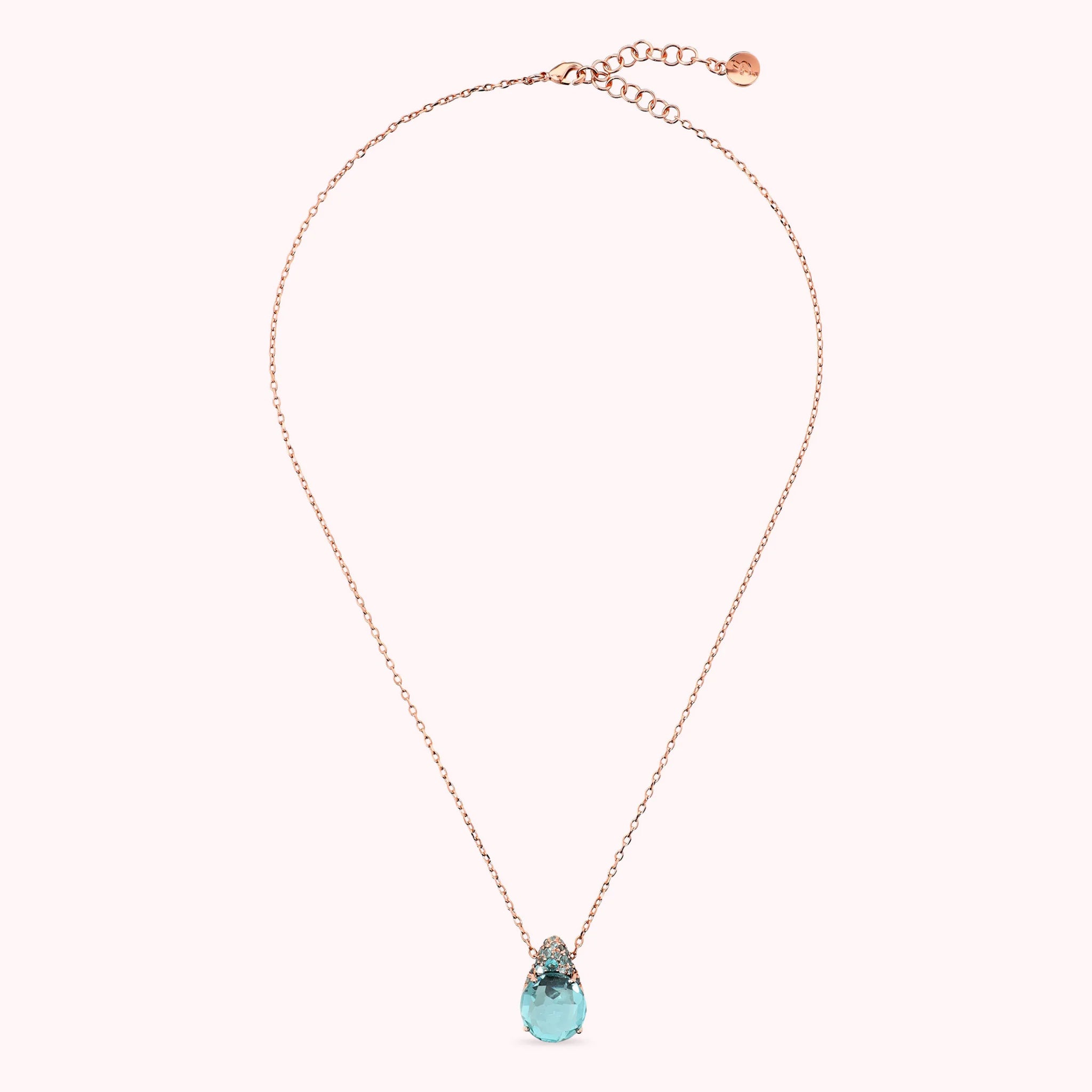 Collier avec Pendentif en Pavé Mixte et Pierre Prisma