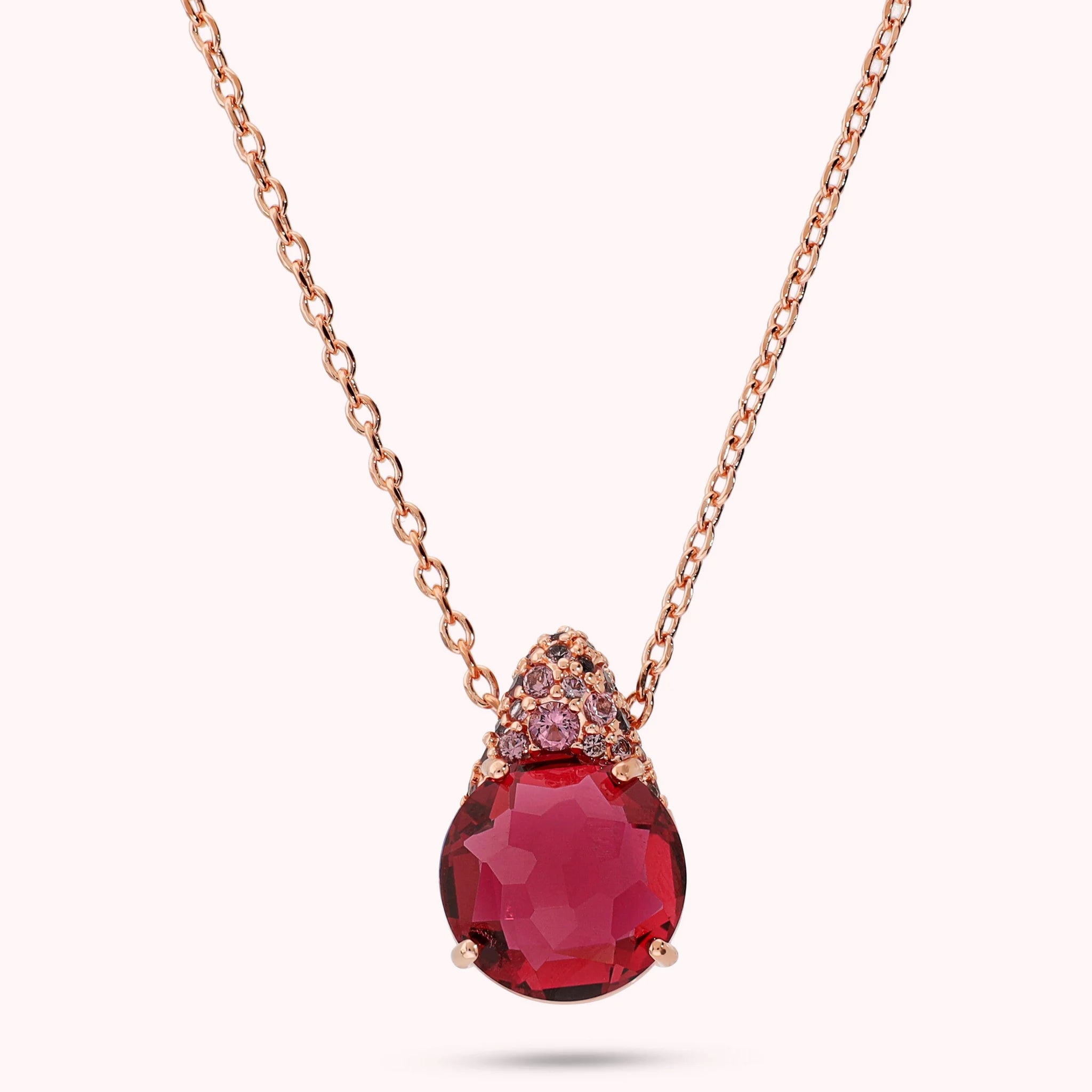 Collier avec Pendentif en Pavé Mixte et Pierre Prisma