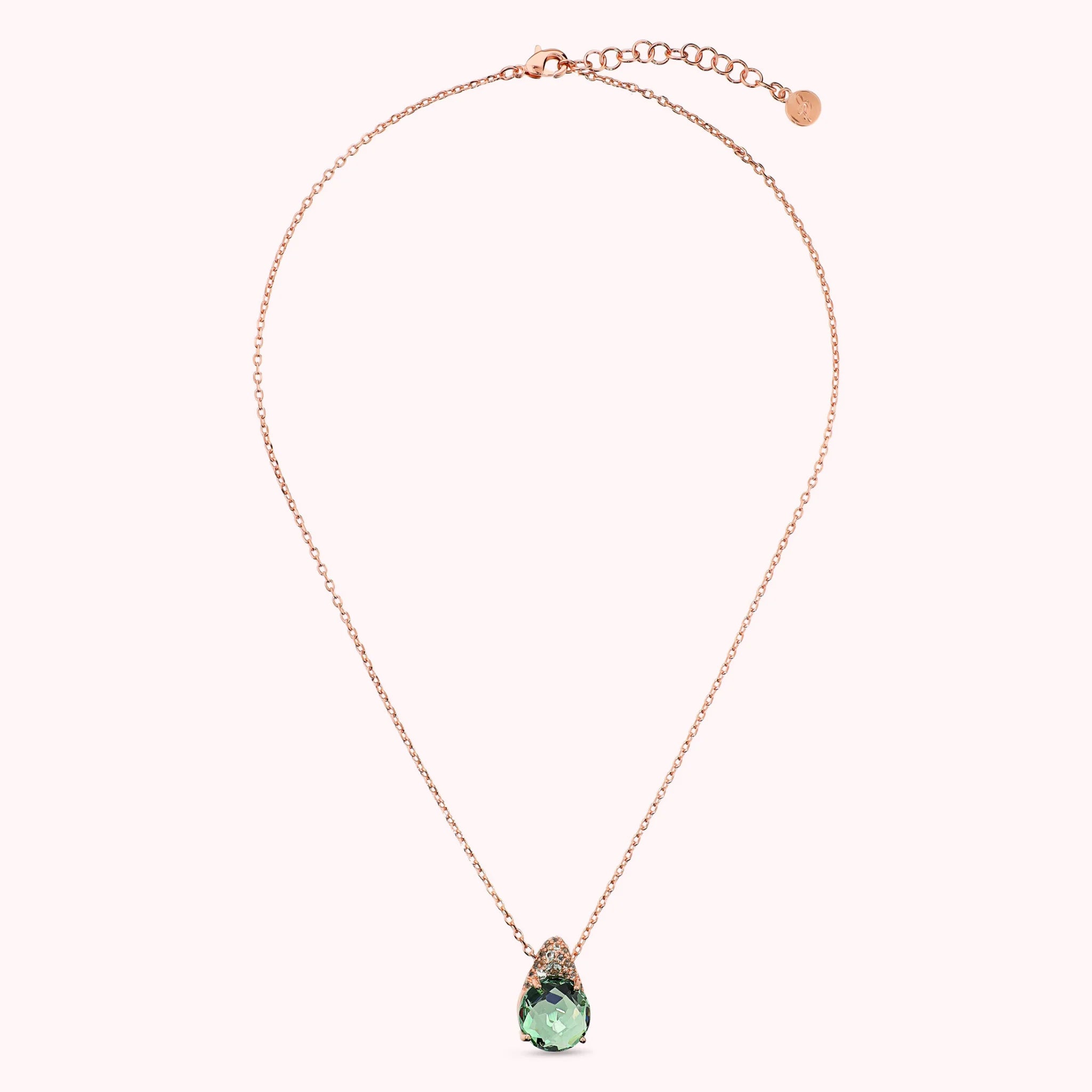 Collier avec Pendentif en Pavé Mixte et Pierre Prisma