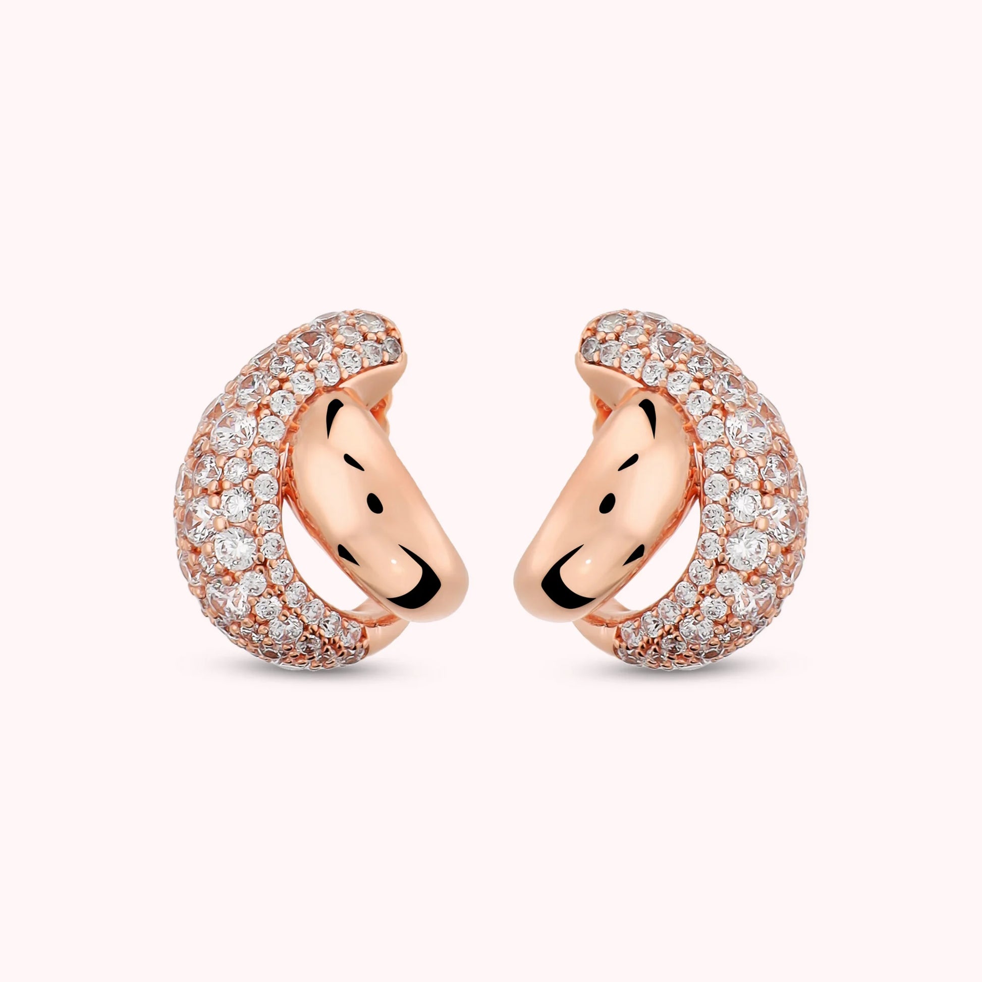 Braided Earrings in Cubic Zirconia Pavé