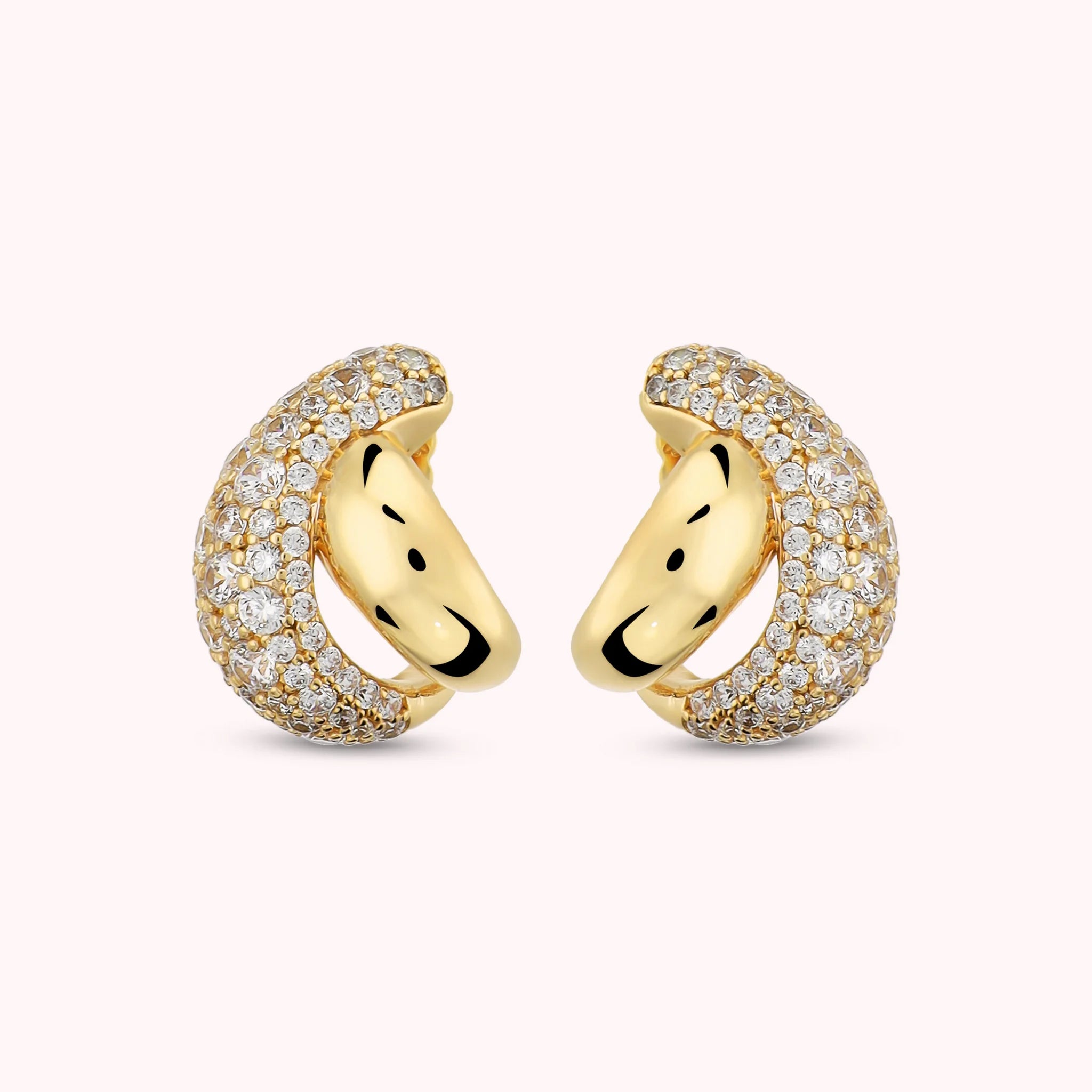 Braided Earrings in Cubic Zirconia Pavé