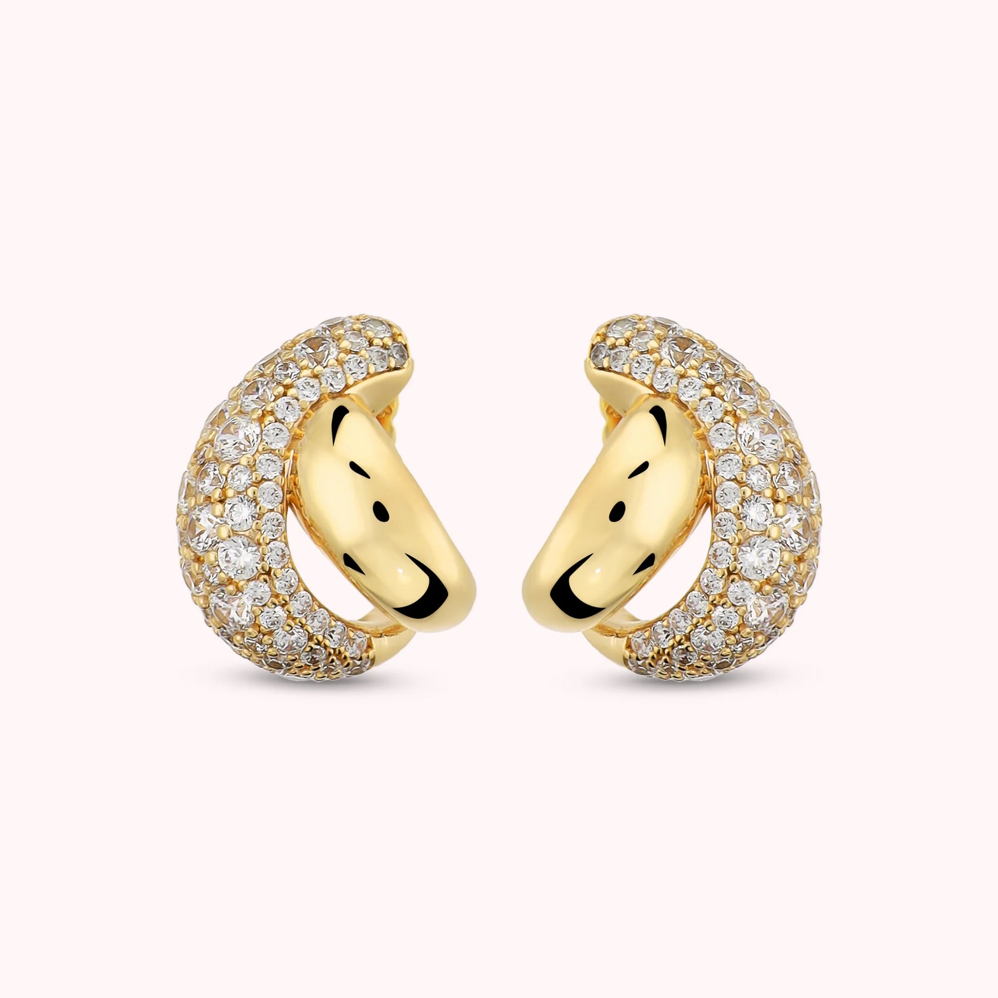Braided Earrings in Cubic Zirconia Pavé
