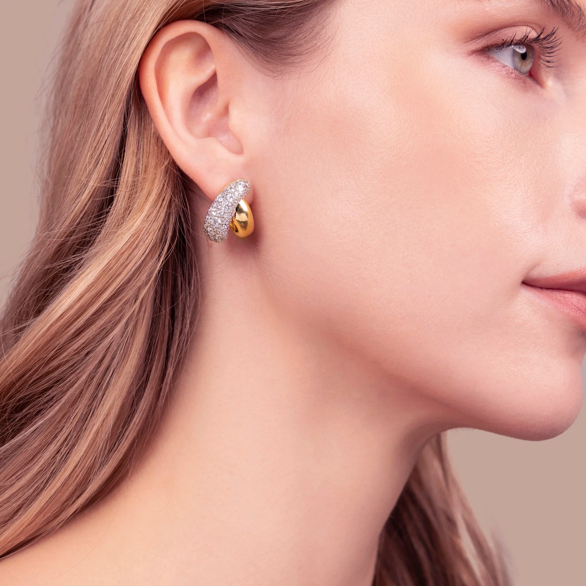 Braided Earrings in Cubic Zirconia Pavé