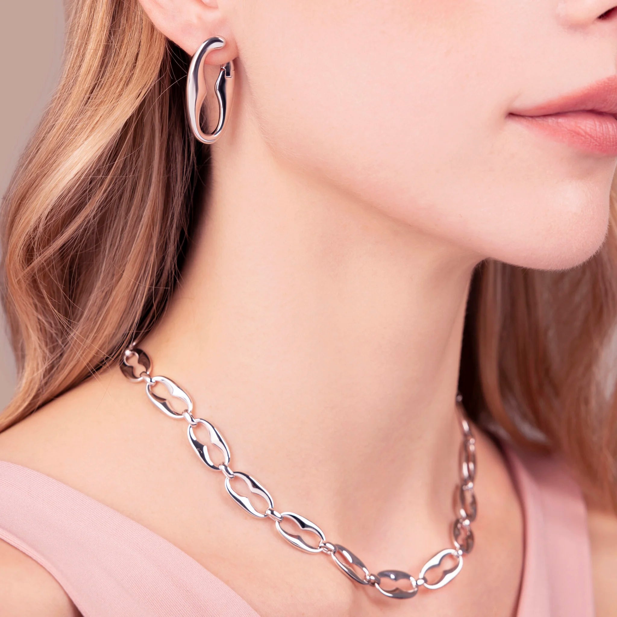 Glossy Anchor Chain Earrings
