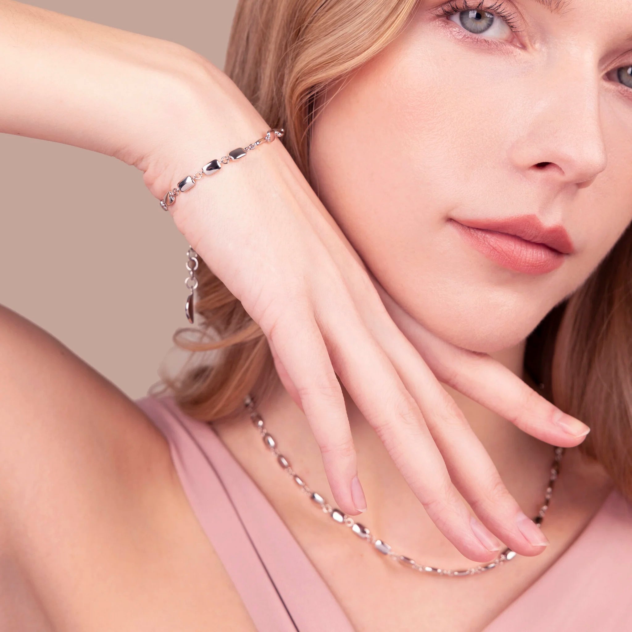 Bracciale Maglia a Pepite Lucido