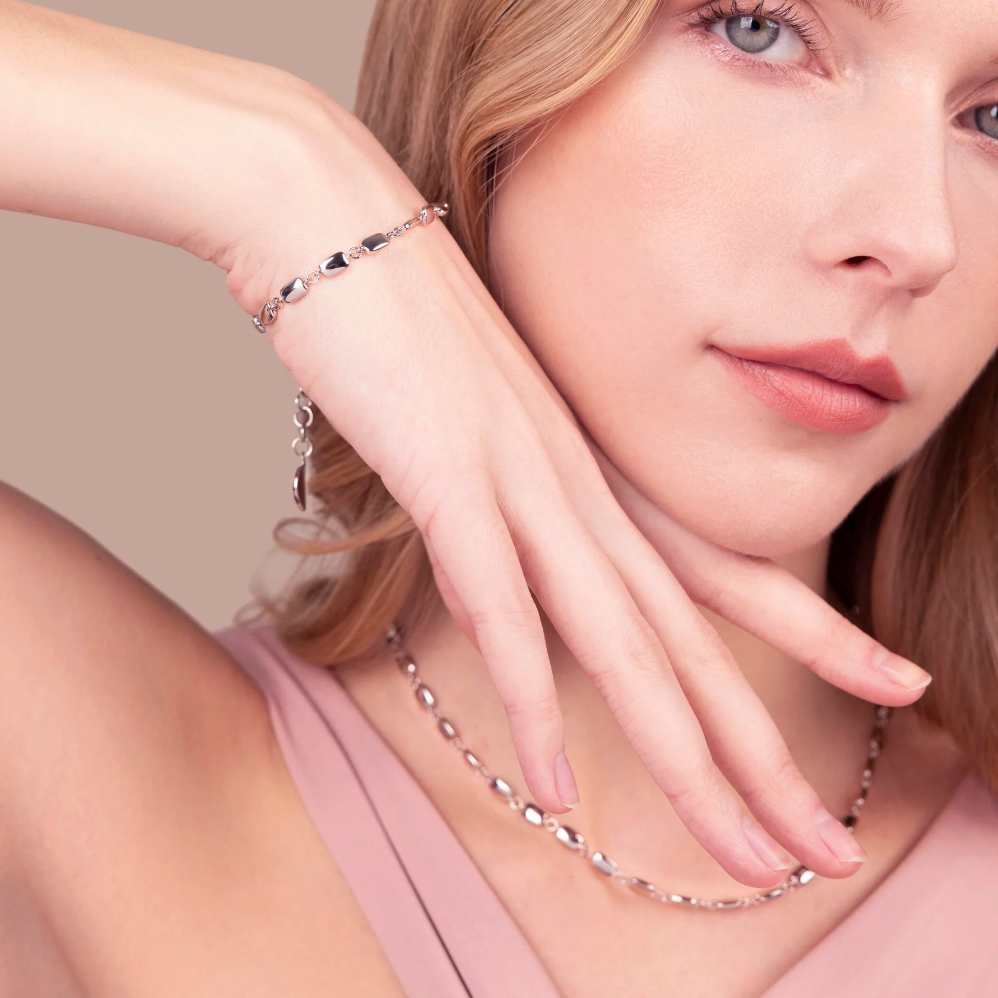 Bracciale Maglia a Pepite Lucido