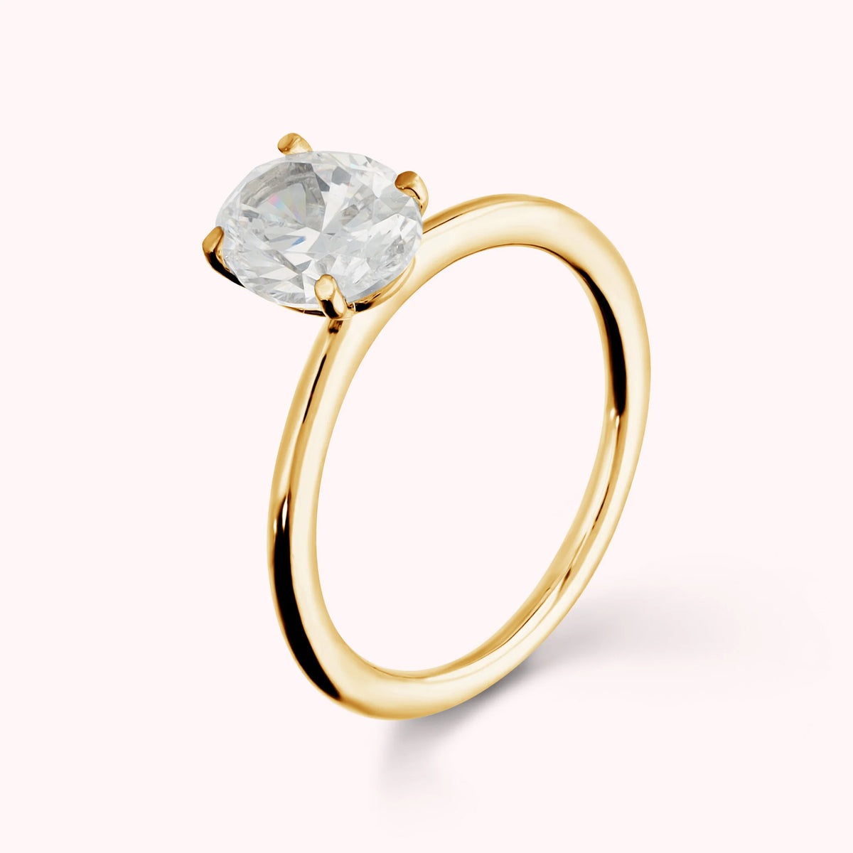 Anello Solitario Attimi di Luce con Cubic Zirconia Bianca Ovale