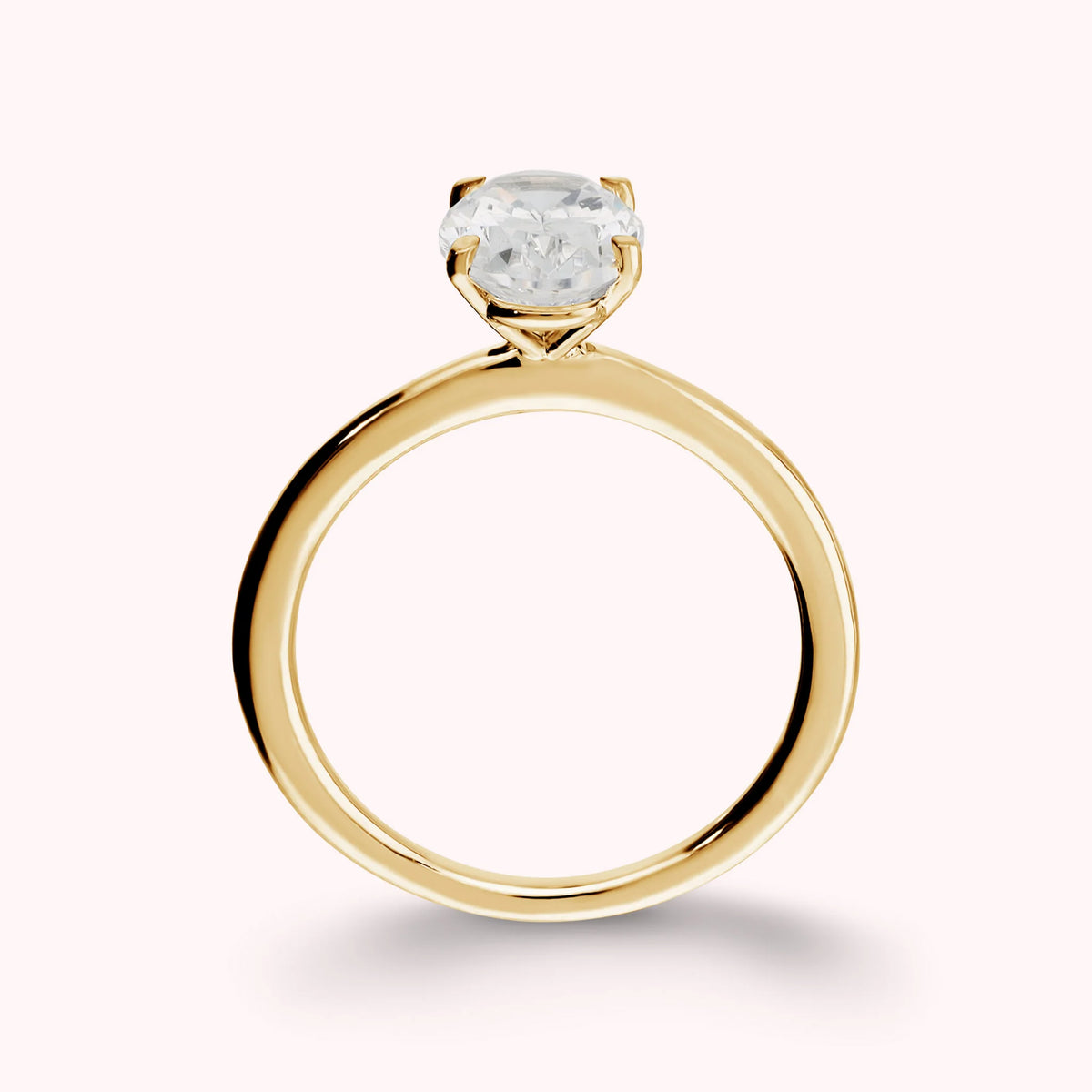 Anello Solitario Attimi di Luce con Cubic Zirconia Bianca Ovale