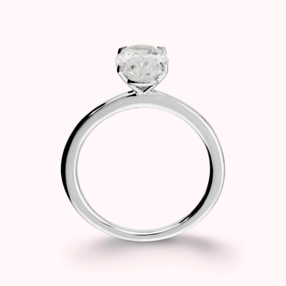 Anello Solitario Attimi di Luce con Cubic Zirconia Bianca Ovale
