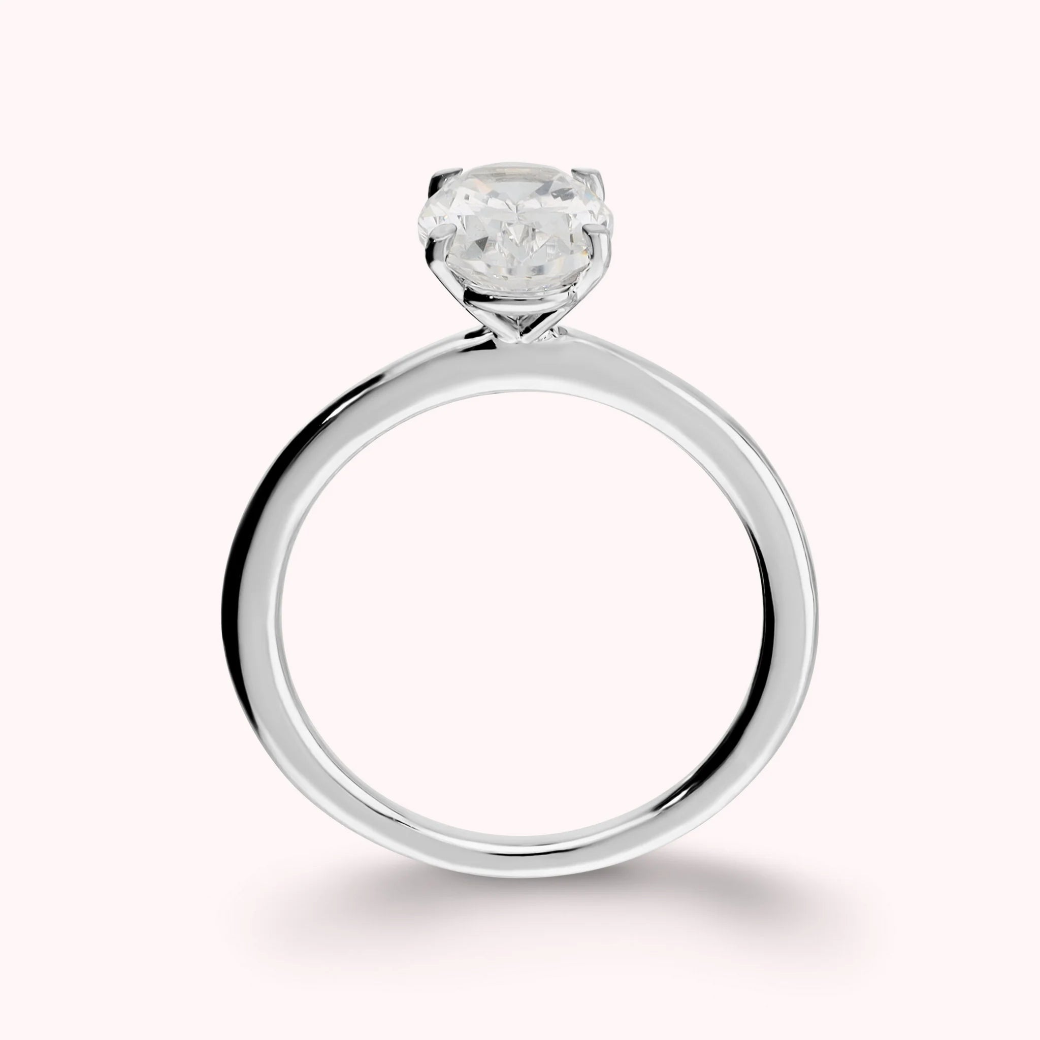 Solitaire Ring Moments of Light with White Cubic Zirconia Oval