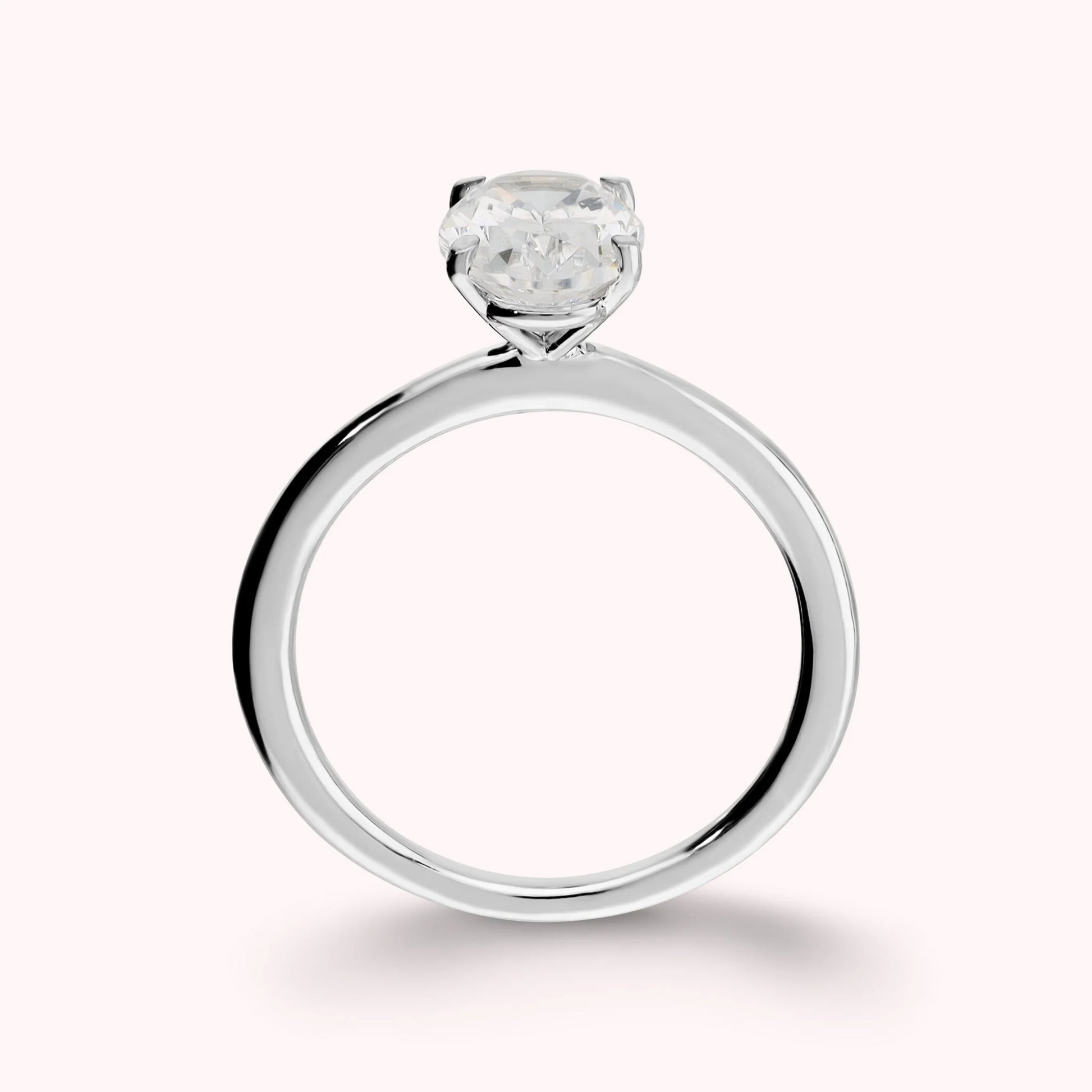 Solitaire Ring Moments of Light with White Cubic Zirconia Oval