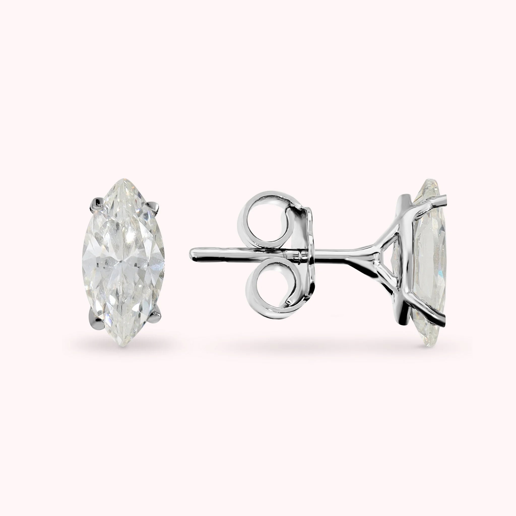 Stud Earrings Moments of Light with White Cubic Zirconia Marquise