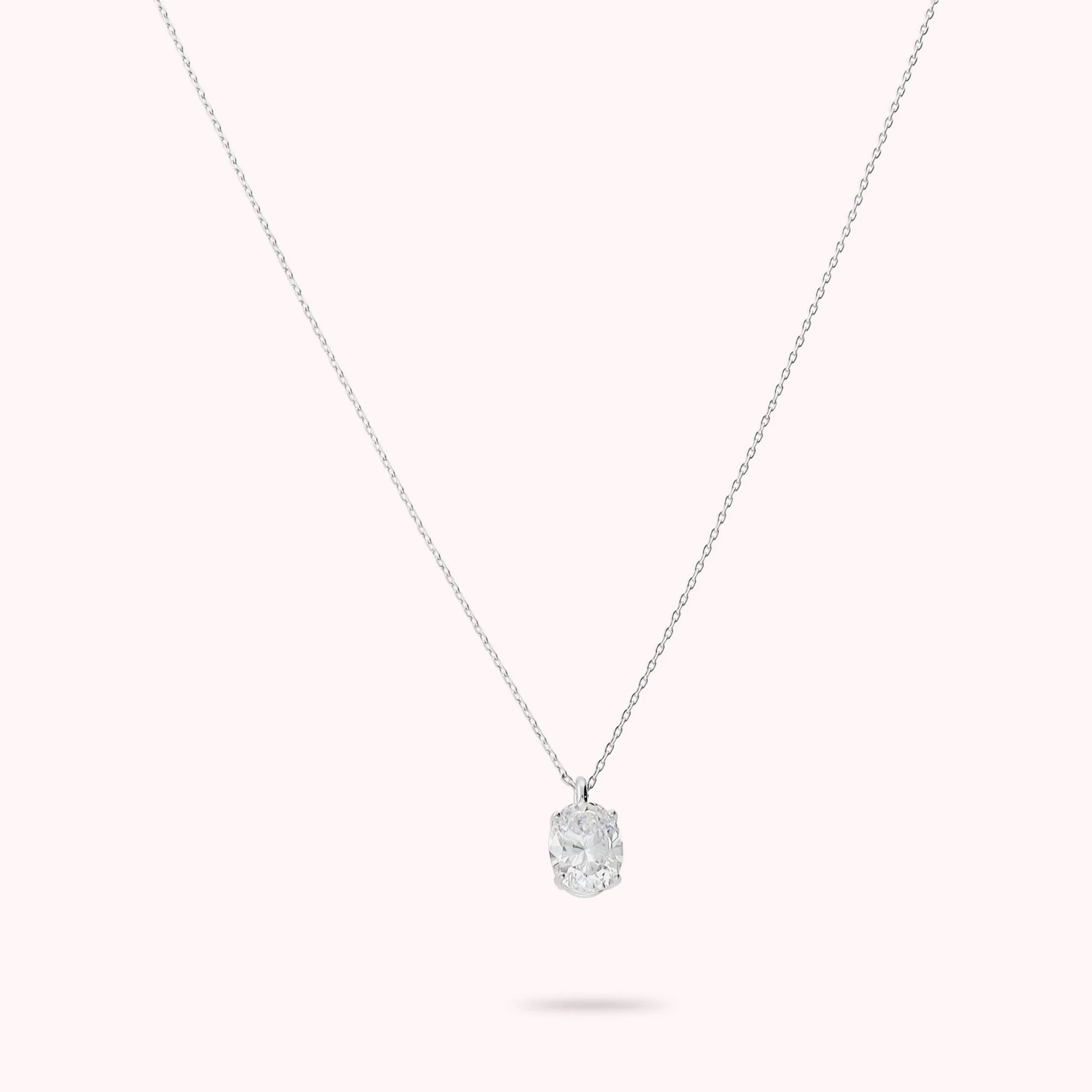 Collana Attimi di Luce con con Cubic Zirconia Bianca Ovale