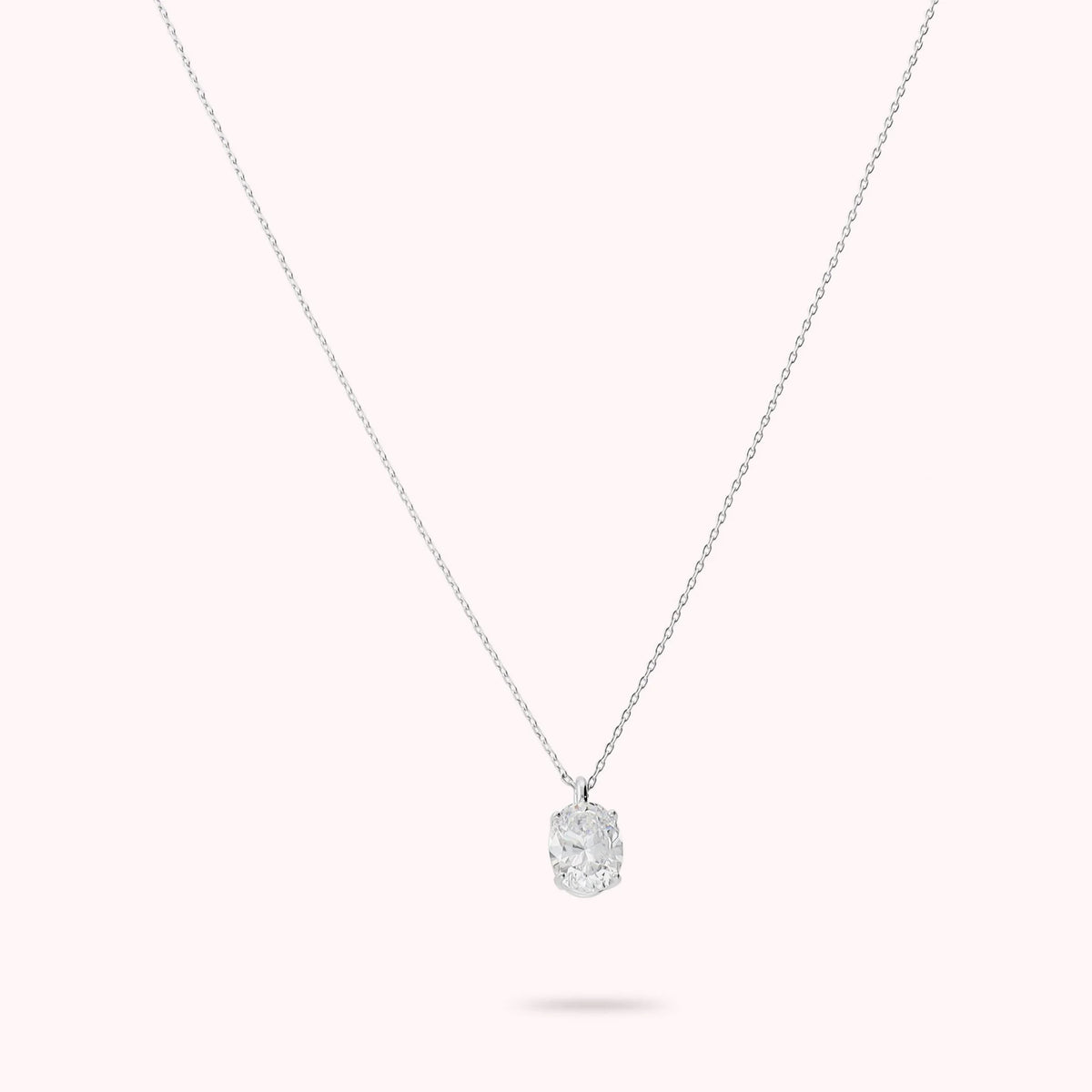 Collana Attimi di Luce con con Cubic Zirconia Bianca Ovale