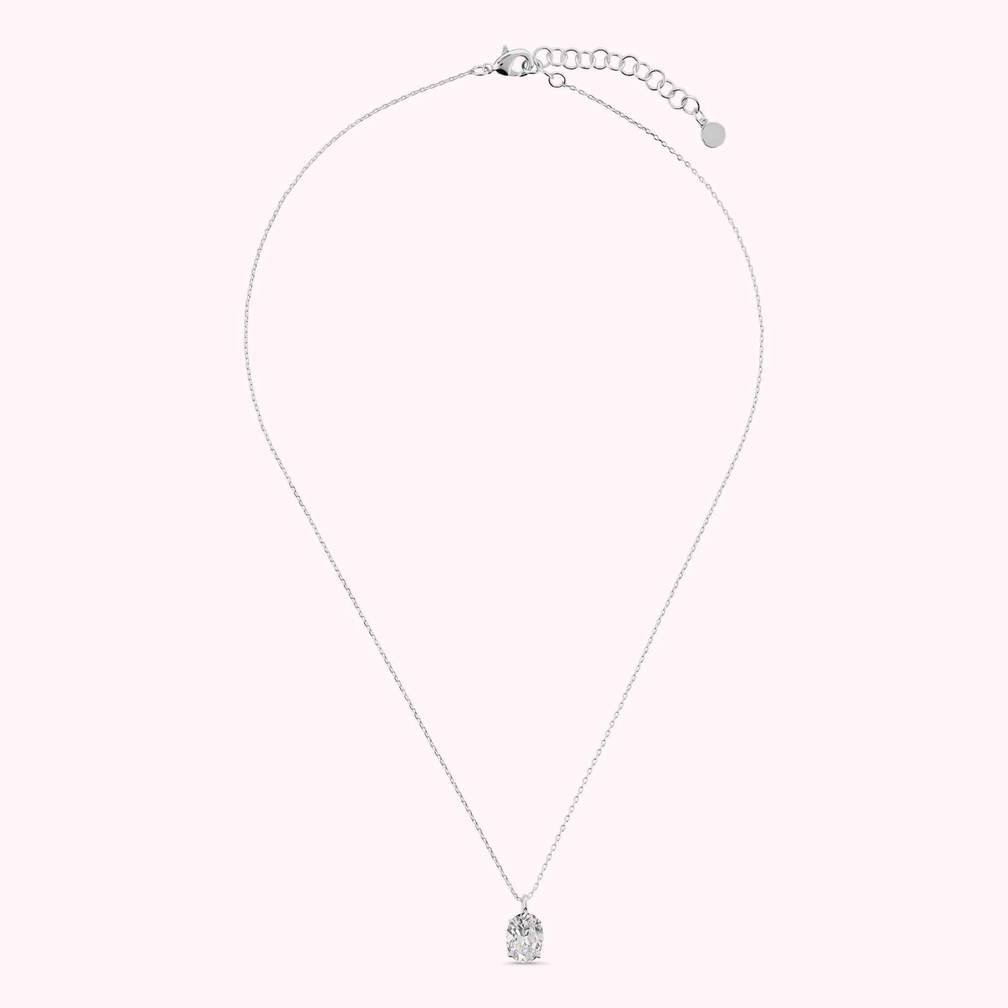 Collana Attimi di Luce con con Cubic Zirconia Bianca Ovale