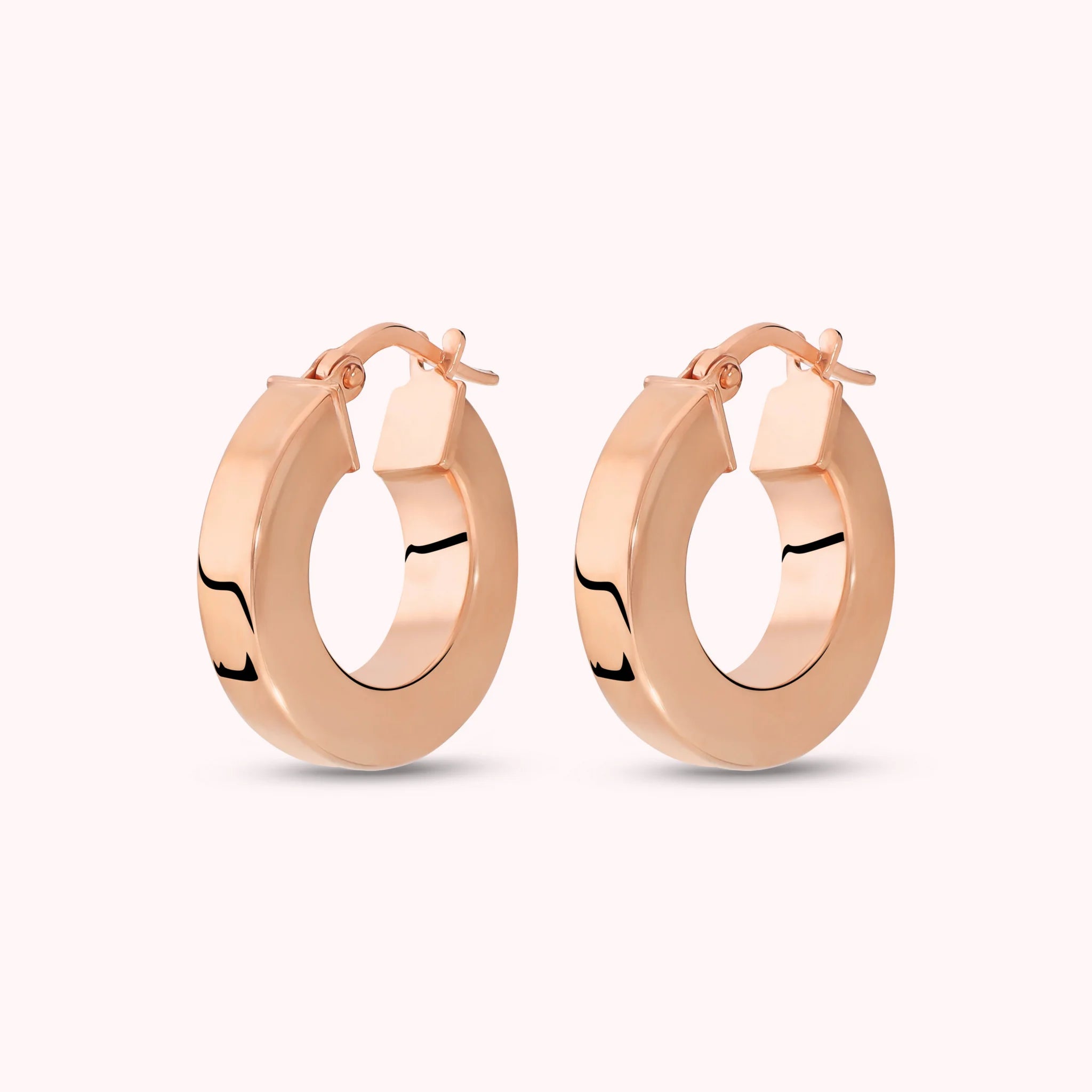 Glossy Hoop Earrings with Square Section