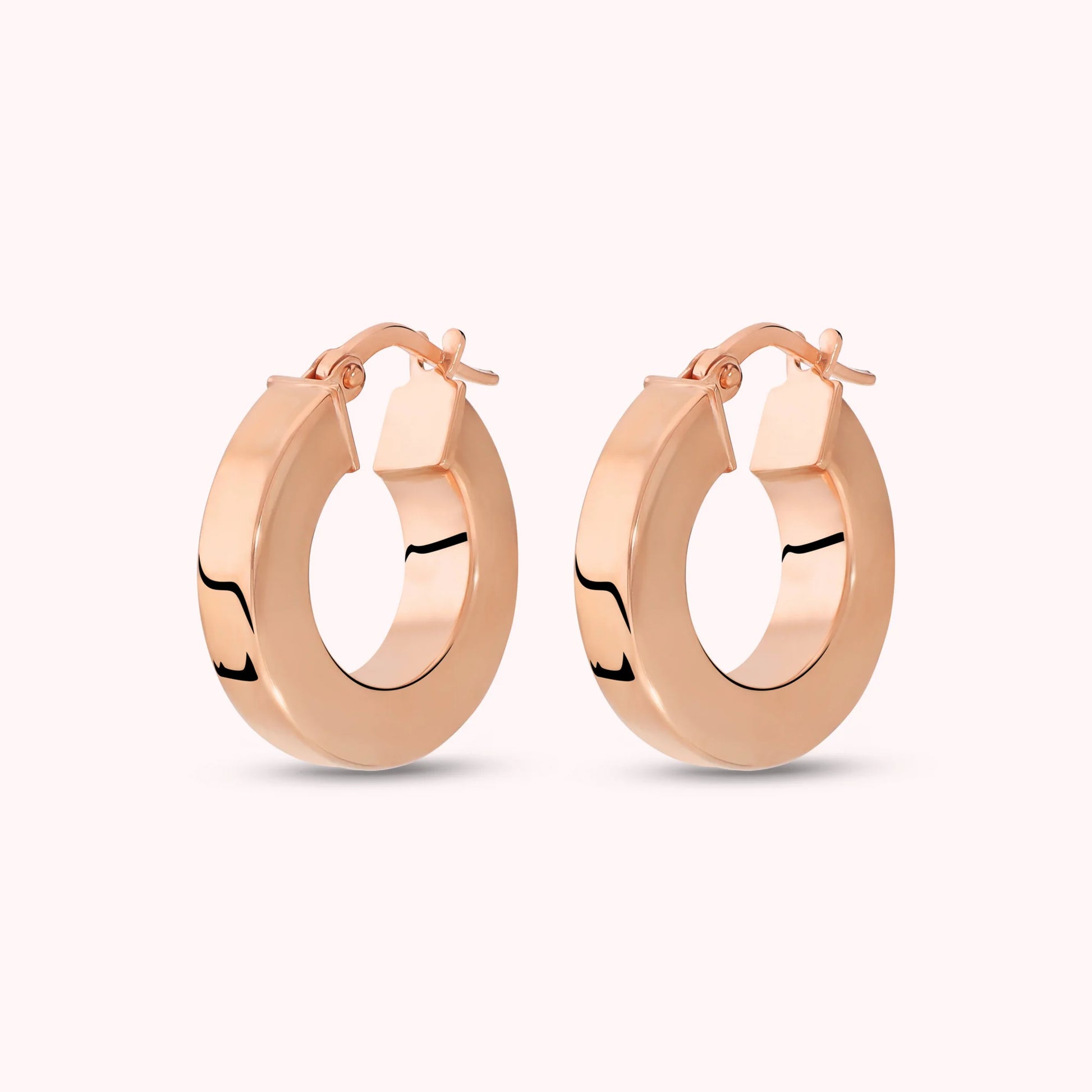 Glossy Hoop Earrings with Square Section