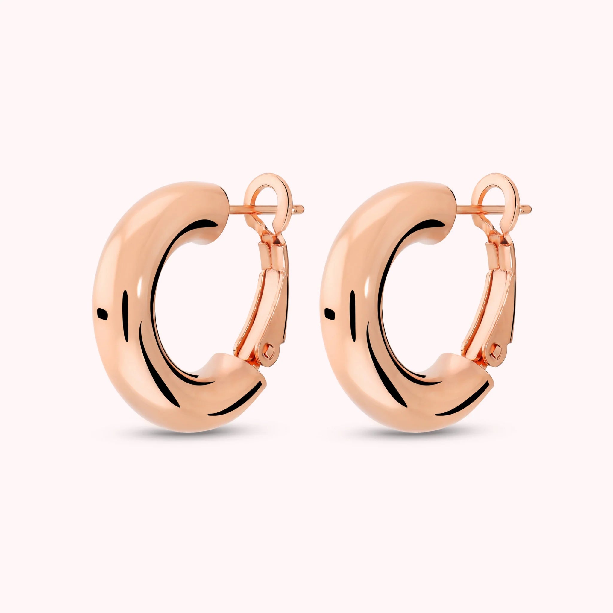 Glossy Domed Hoop Earrings