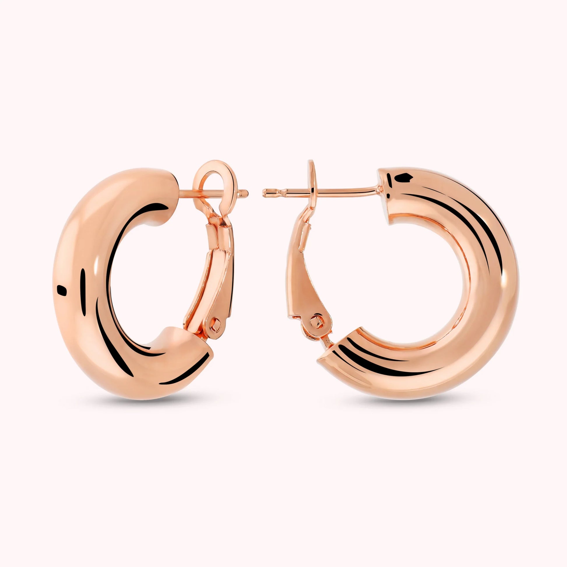 Glossy Domed Hoop Earrings