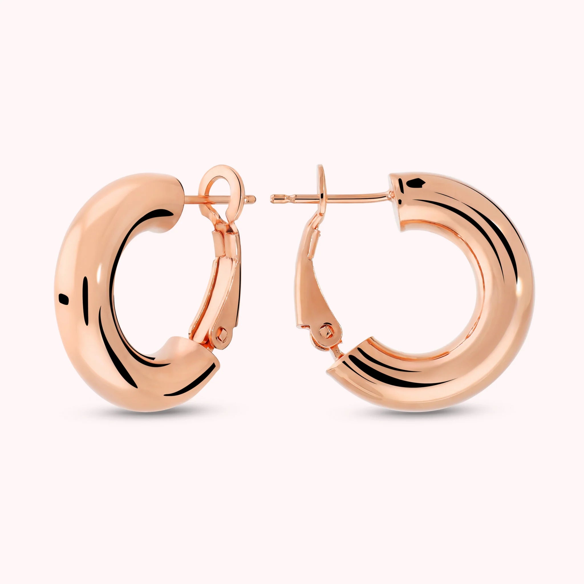Glossy Domed Hoop Earrings