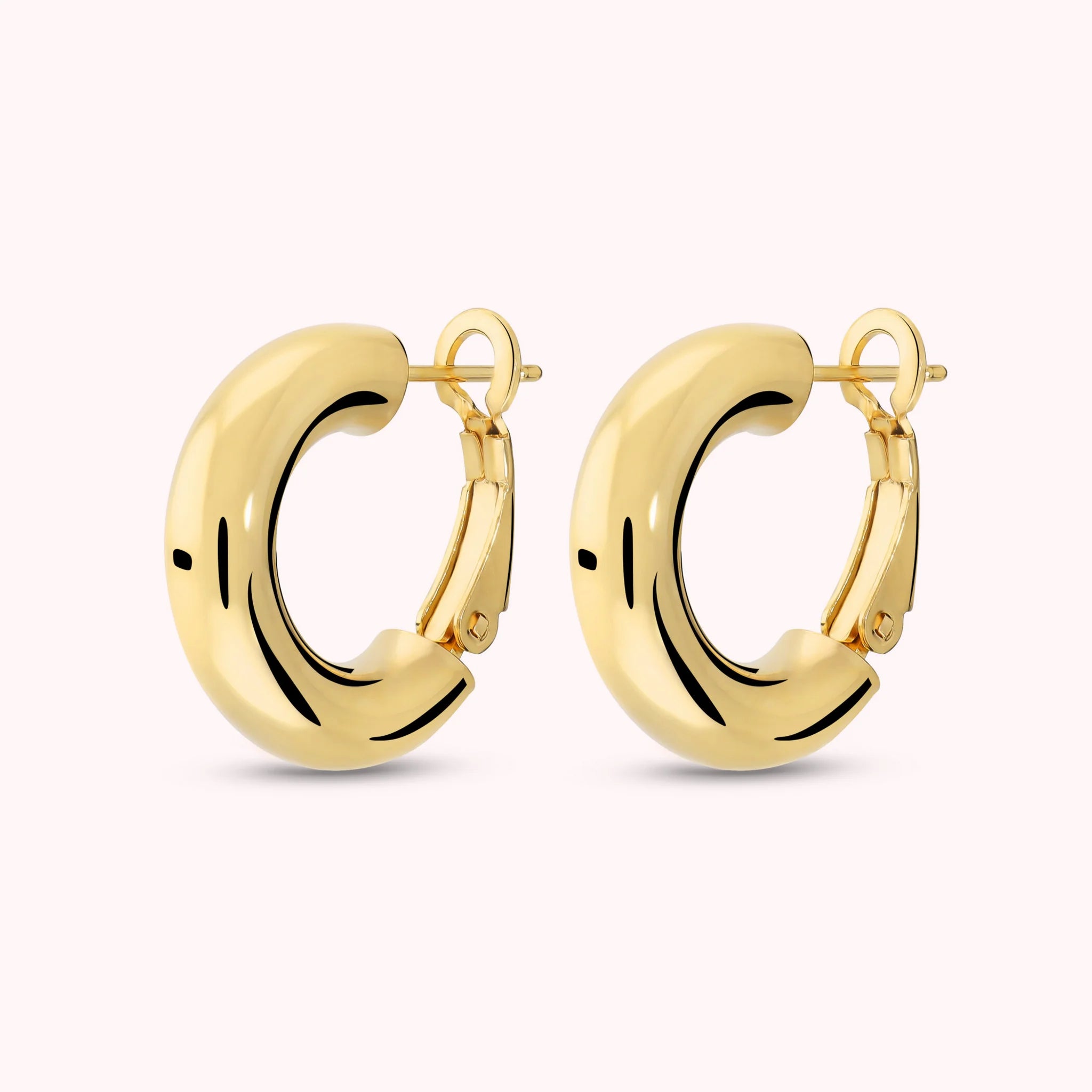 Glossy Domed Hoop Earrings