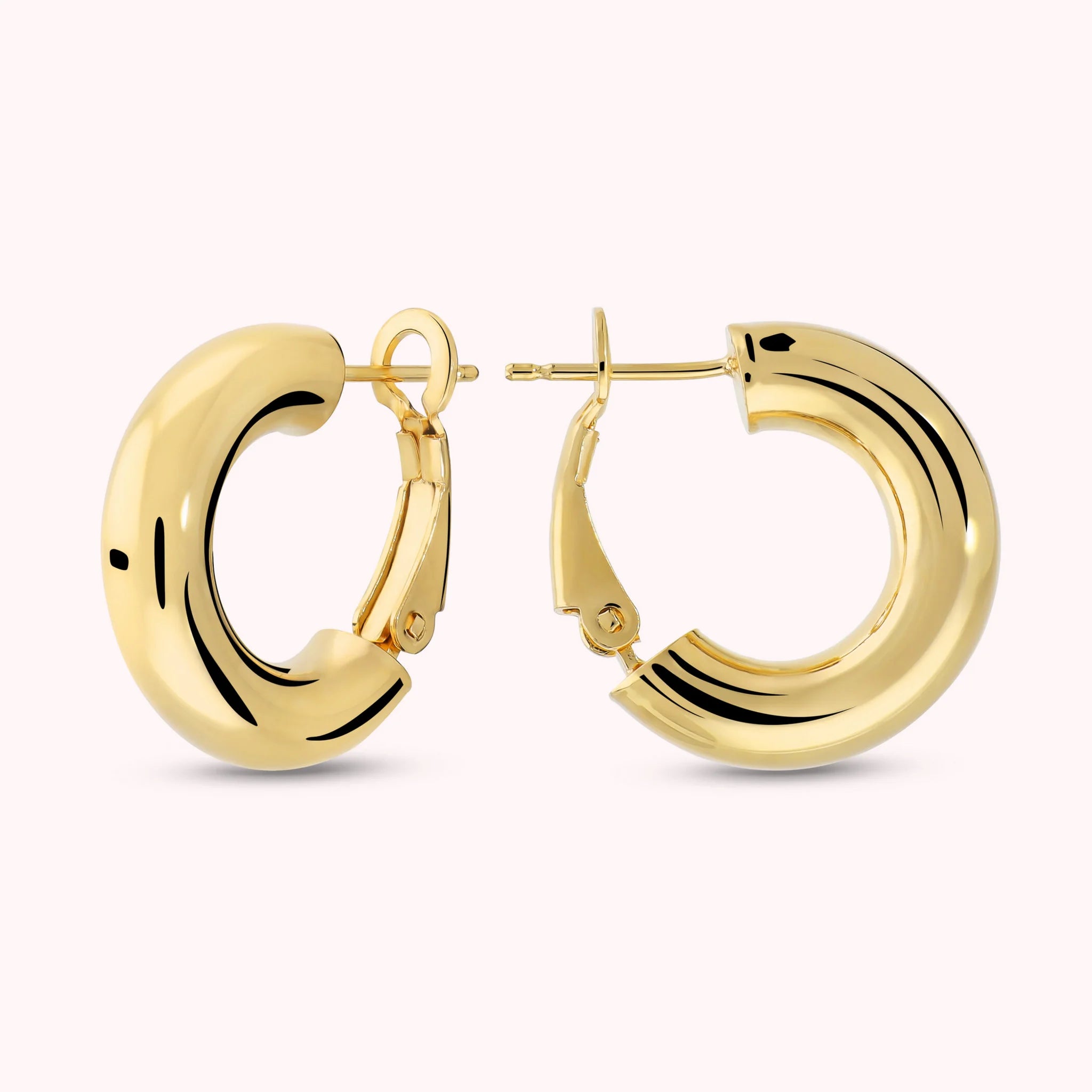 Glossy Domed Hoop Earrings