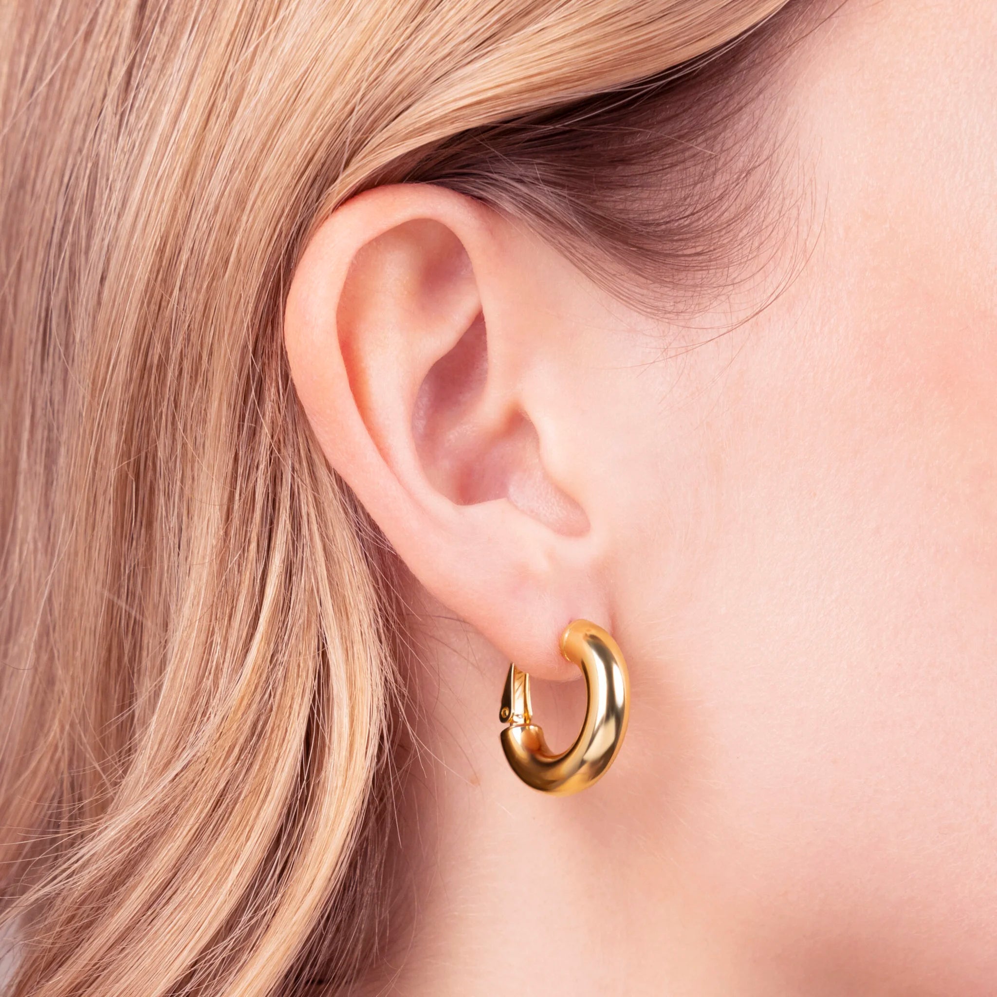 Glossy Domed Hoop Earrings