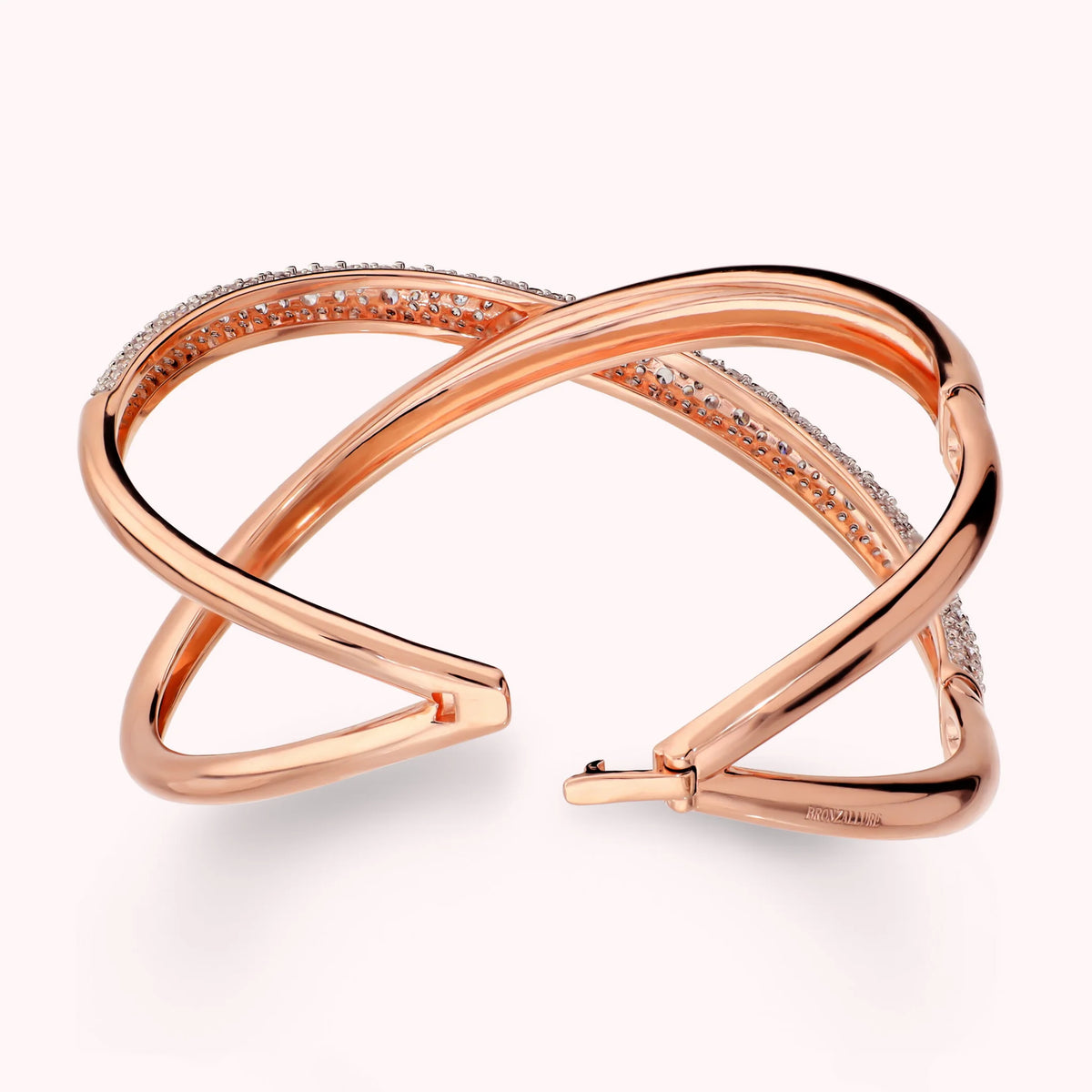 Rigid Braided Bracelet with Cubic Zirconia Pavé
