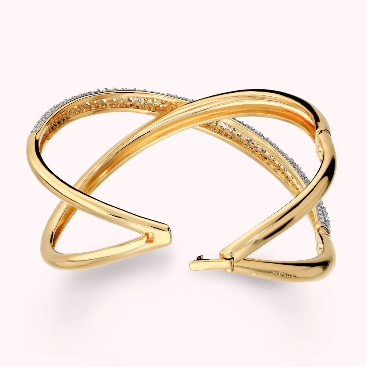 Rigid Braided Bracelet with Cubic Zirconia Pavé