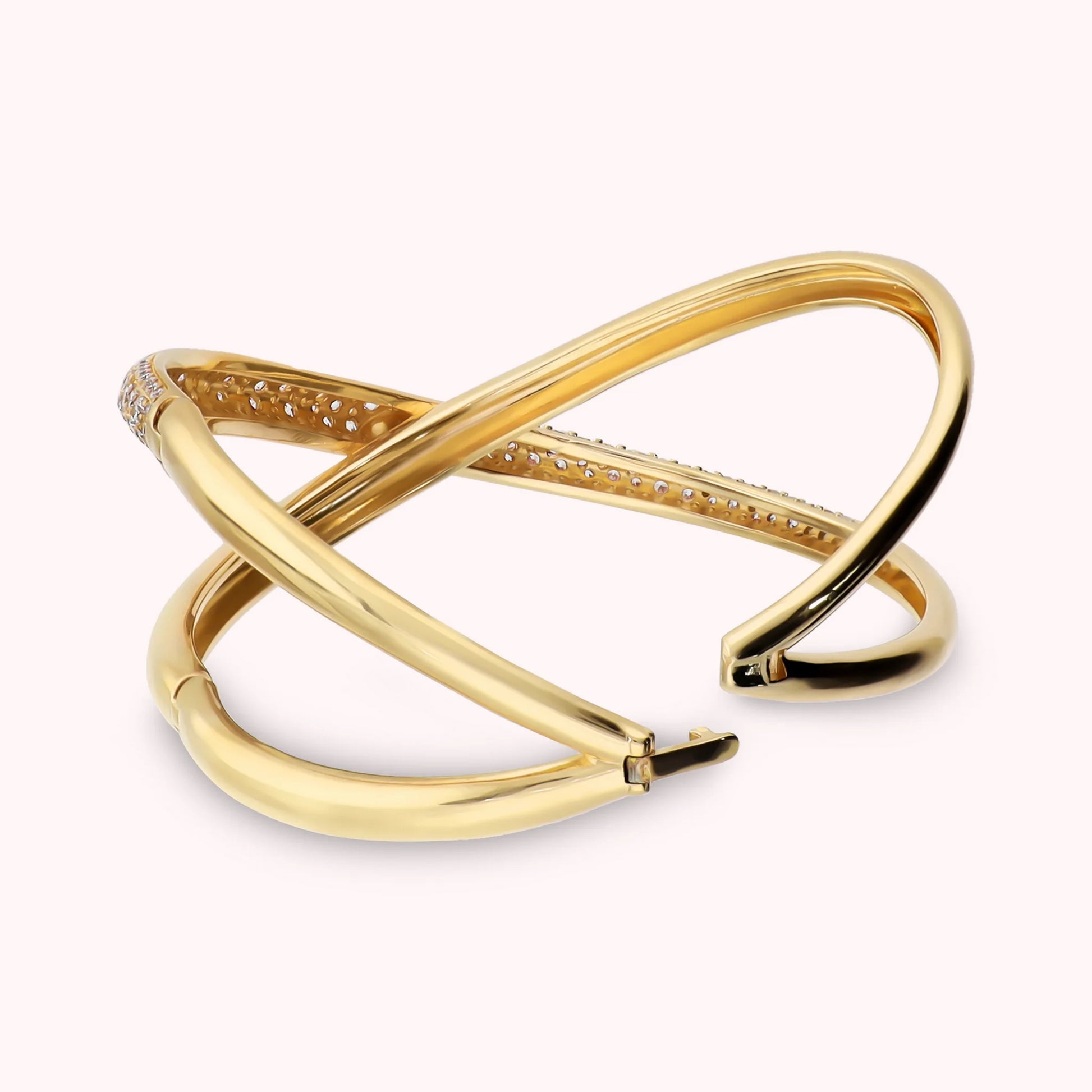 Bracciale Rigido a Intreccio in Pavé di Cubic Zirconia