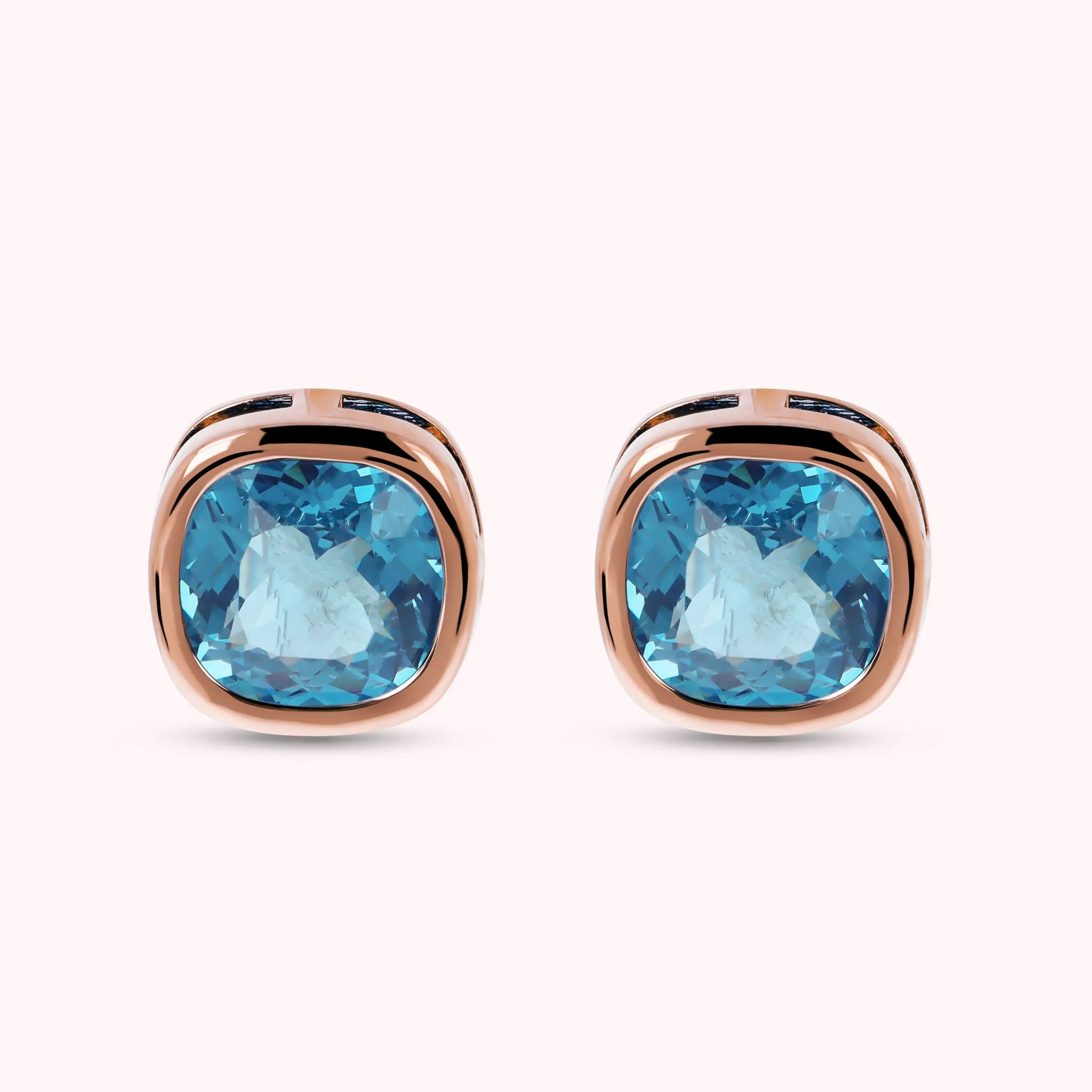 Stud Earrings with Prisma Gem Cushion Cut