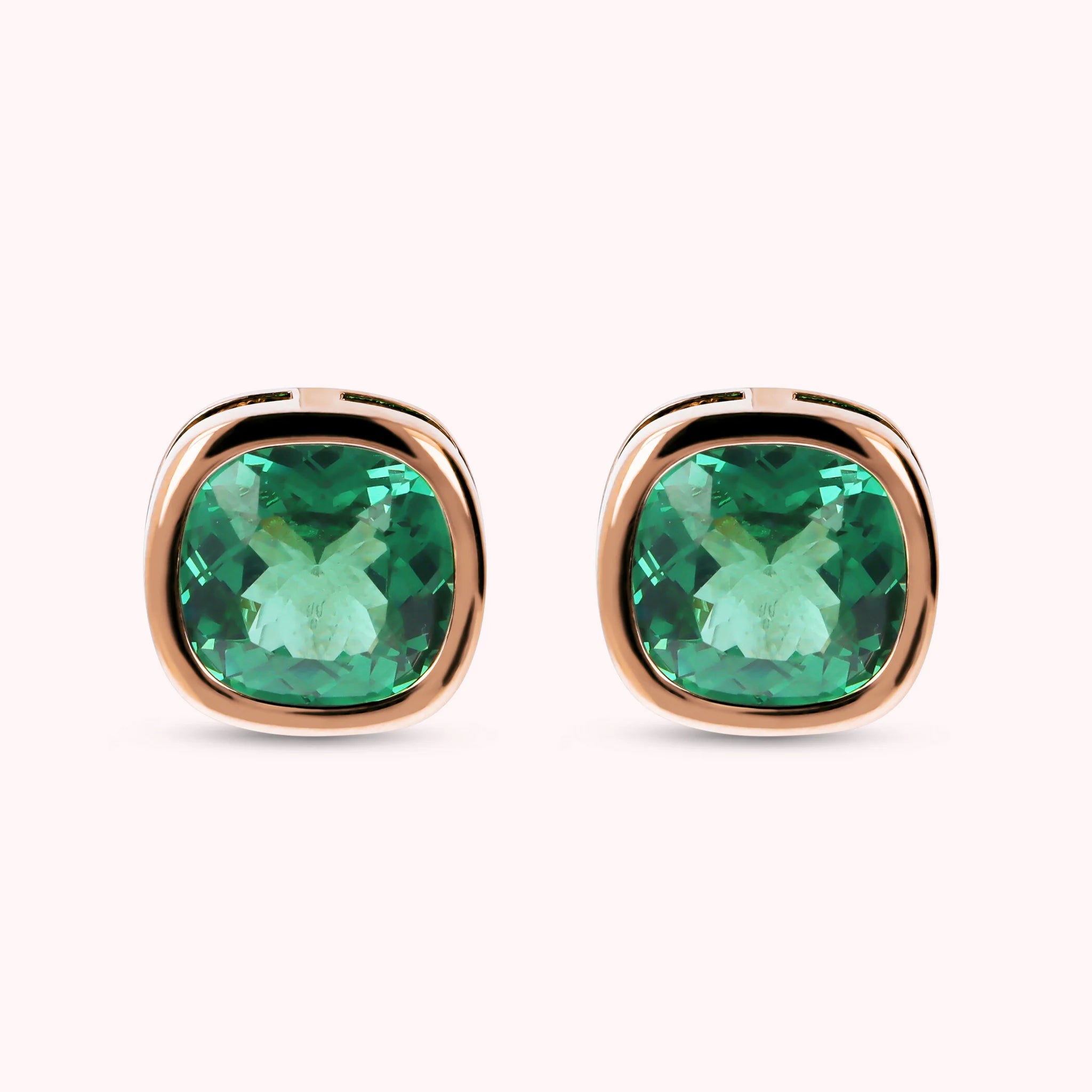 Stud Earrings with Prisma Gem Cushion Cut
