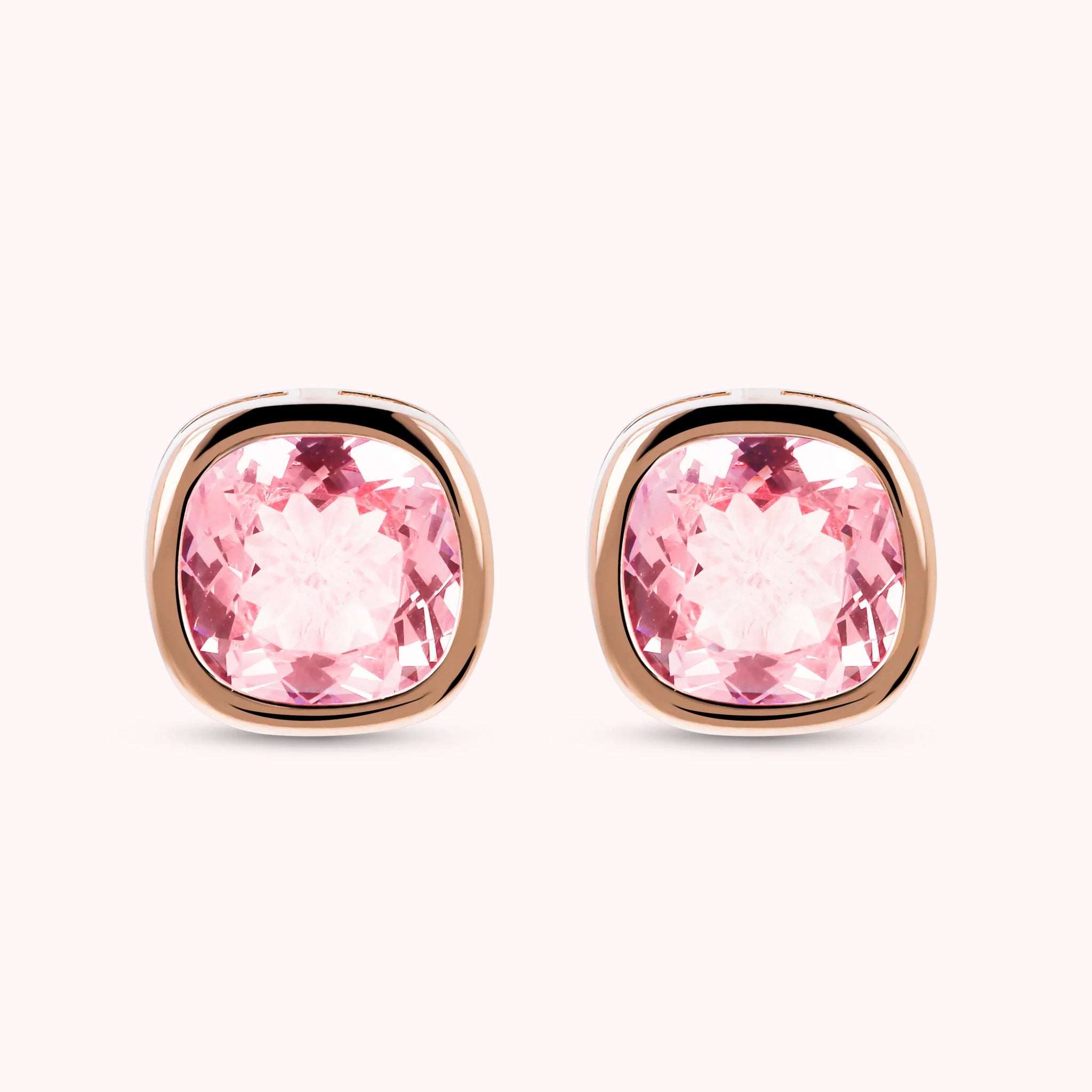 Stud Earrings with Prisma Gem Cushion Cut