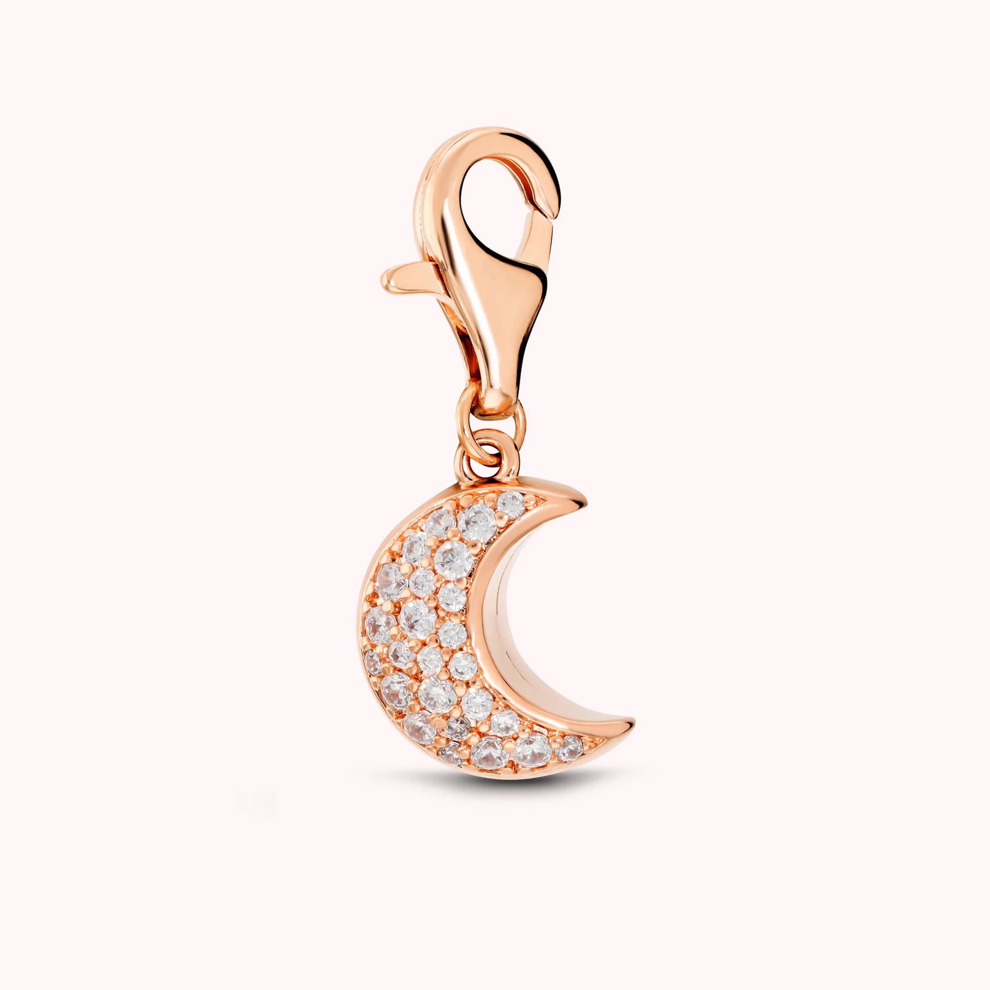 LUCKY CHARM - Moon Pendant with Cubic Zirconia Pavé
