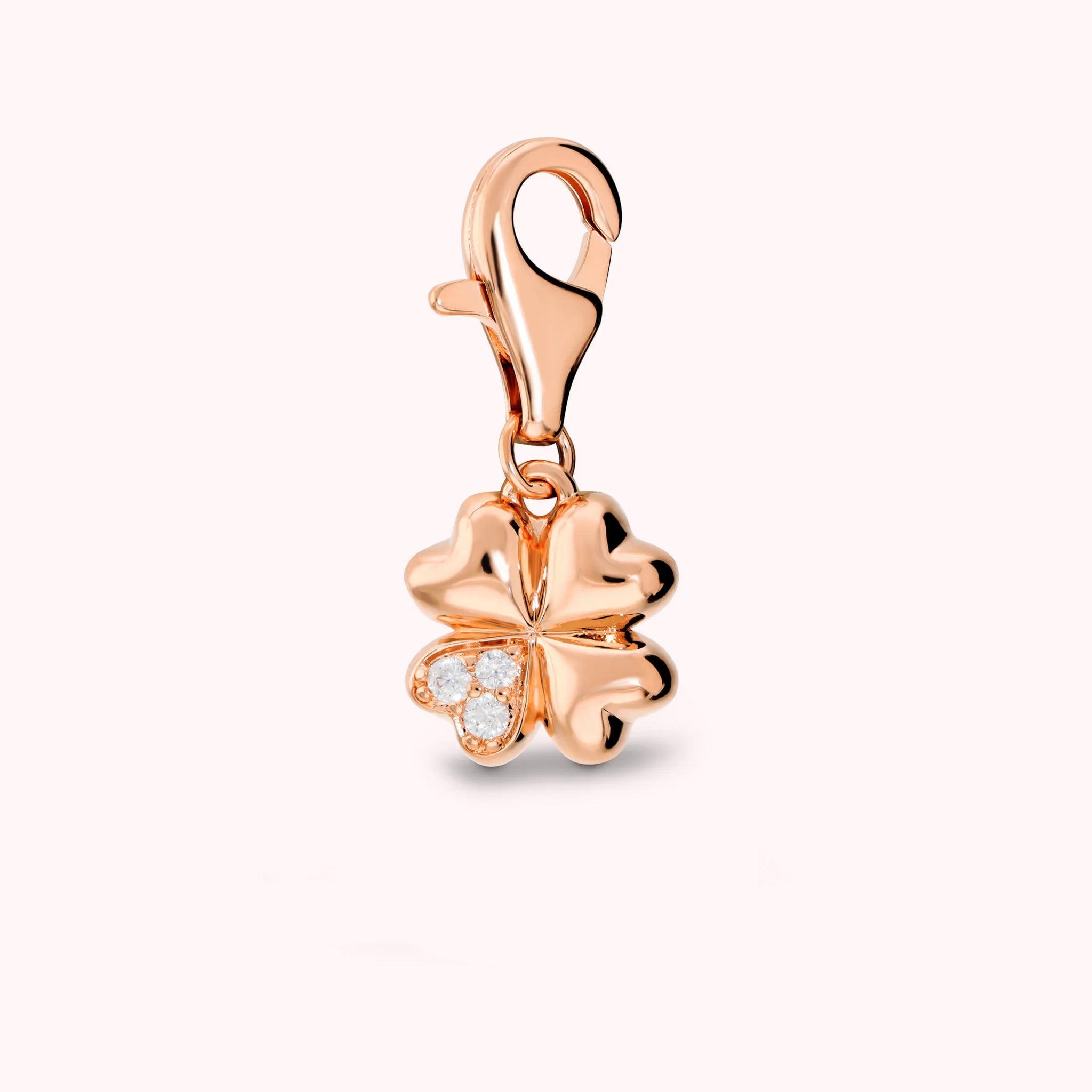 LUCKY CHARM - Ciondolo Quadrifoglio Portafortuna con Pavé di Cubic Zirconia
