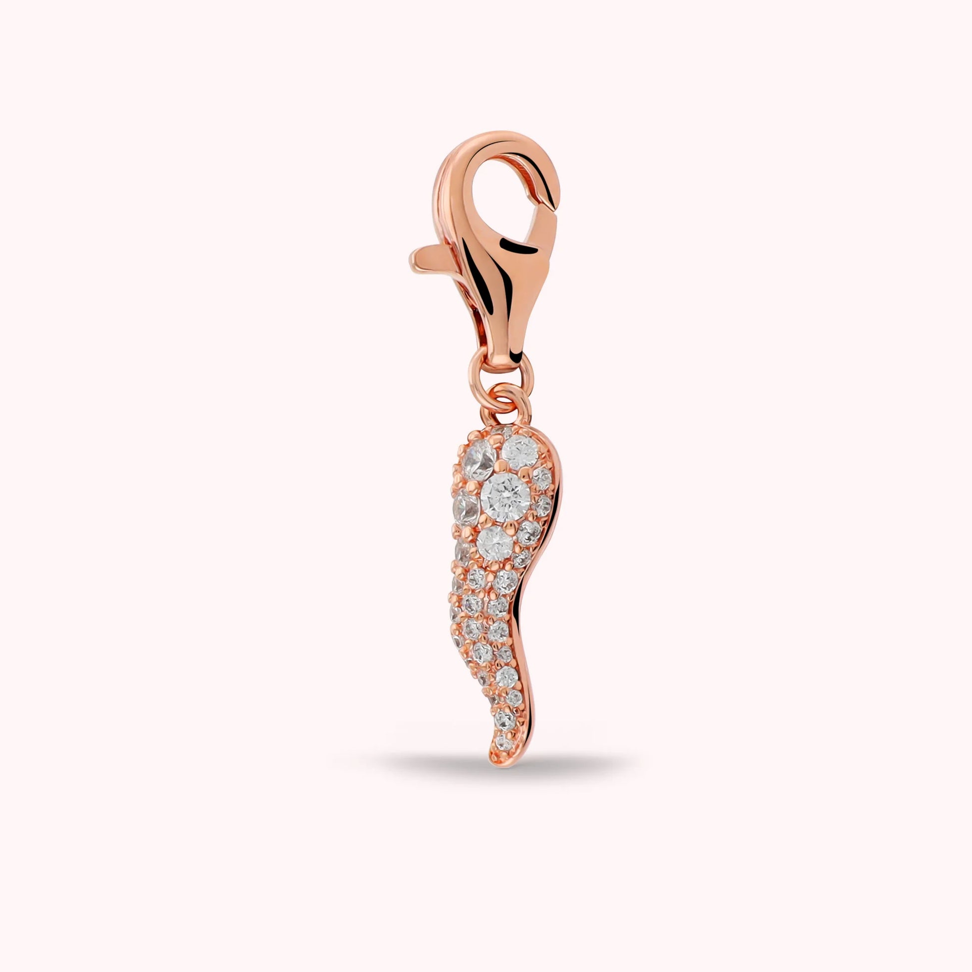 LUCKY CHARM - Ciondolo Corno Portafortuna con Pavé di Cubic Zirconia