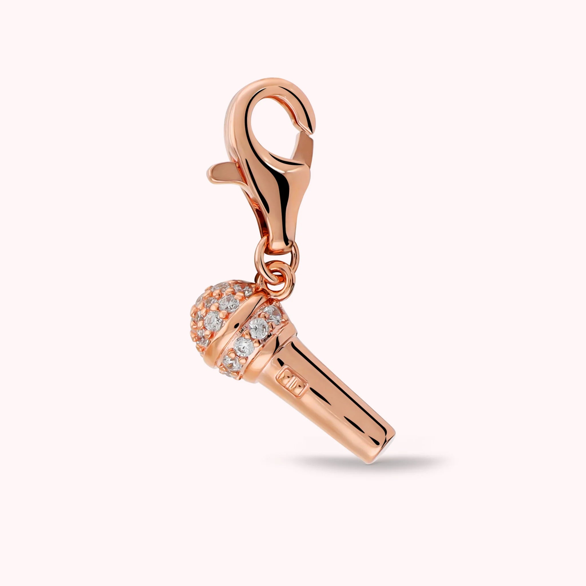 POP CHARM - Microphone Pendant with Cubic Zirconia Pavé