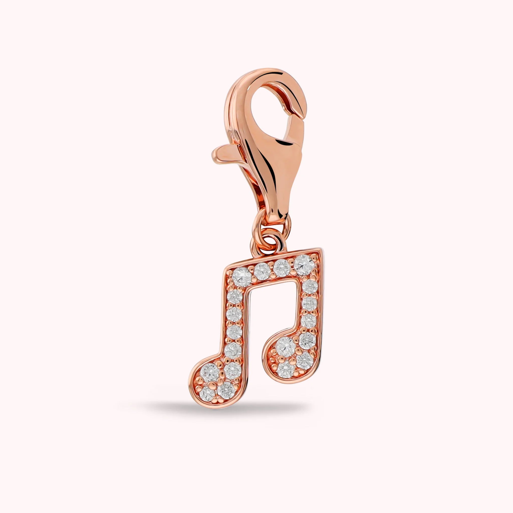POP CHARM - Ciondolo Nota Musicale Doppia con Pavé di Cubic Zirconia