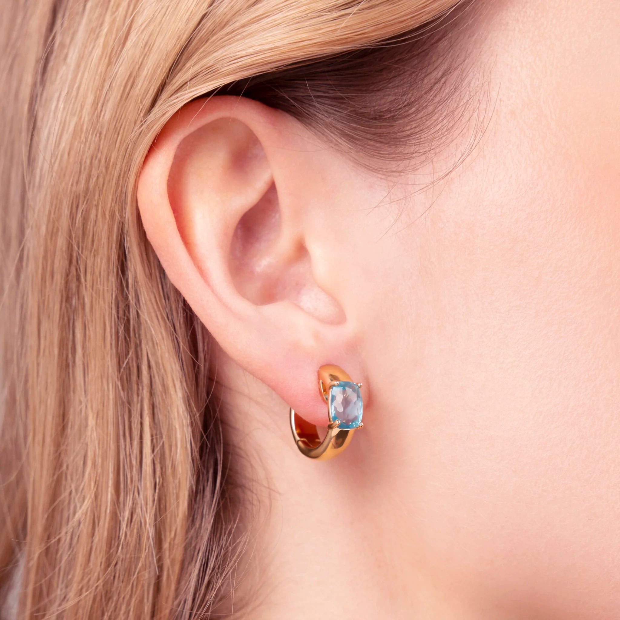 Orecchini a Cerchio con Prisma Gem Taglio Mosaico