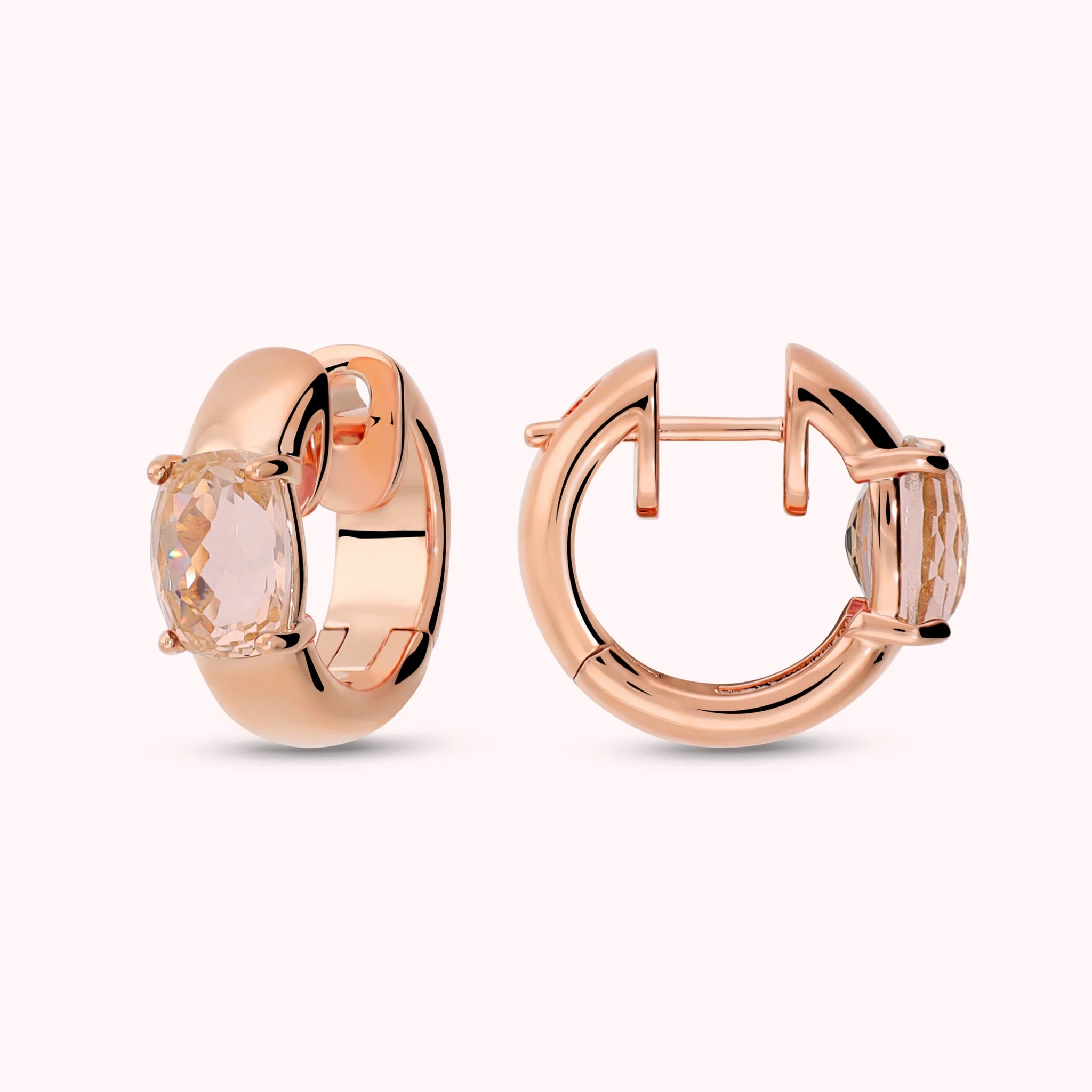 Orecchini a Cerchio con Prisma Gem Taglio Mosaico